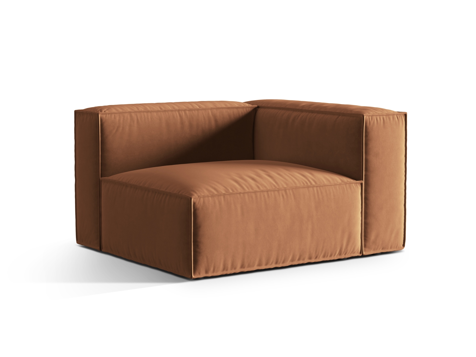 Velvet Right Modular Sofa, "Nuria", 1 Seat, 125x110x72