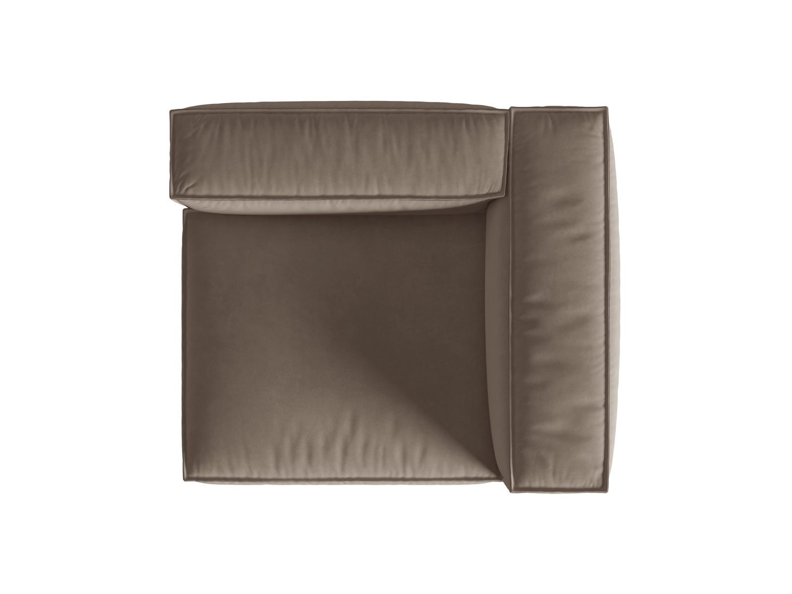 Velvet Right Modular Sofa, "Nuria", 1 Seat, 125x110x72