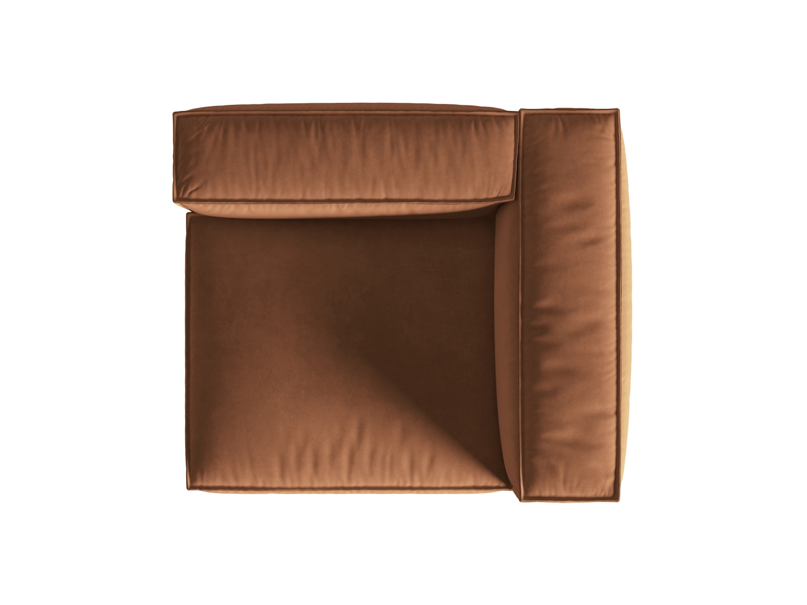 Velvet Right Modular Sofa, "Nuria", 1 Seat, 125x110x72