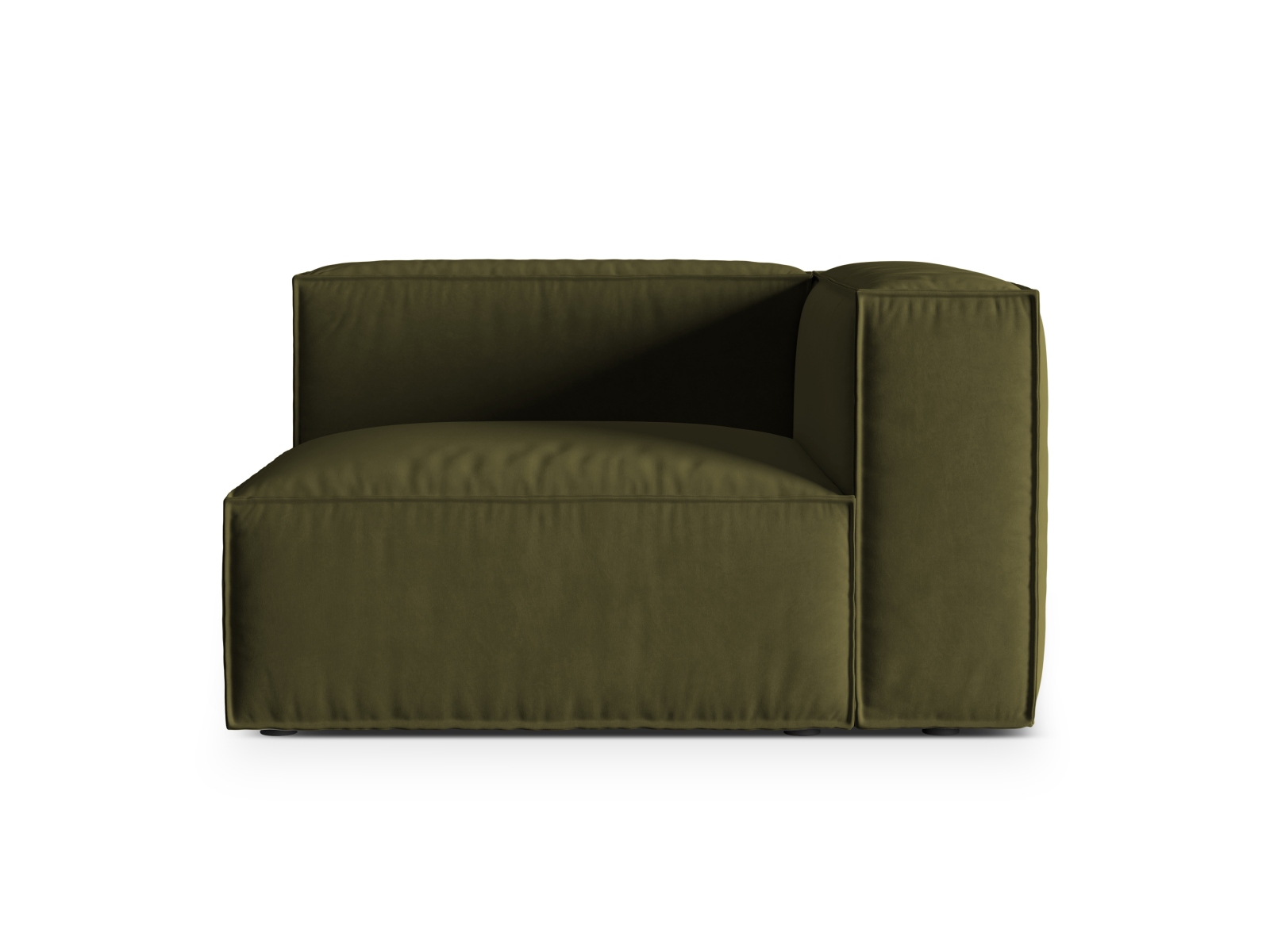 Velvet Right Modular Sofa, "Nuria", 1 Seat, 125x110x72