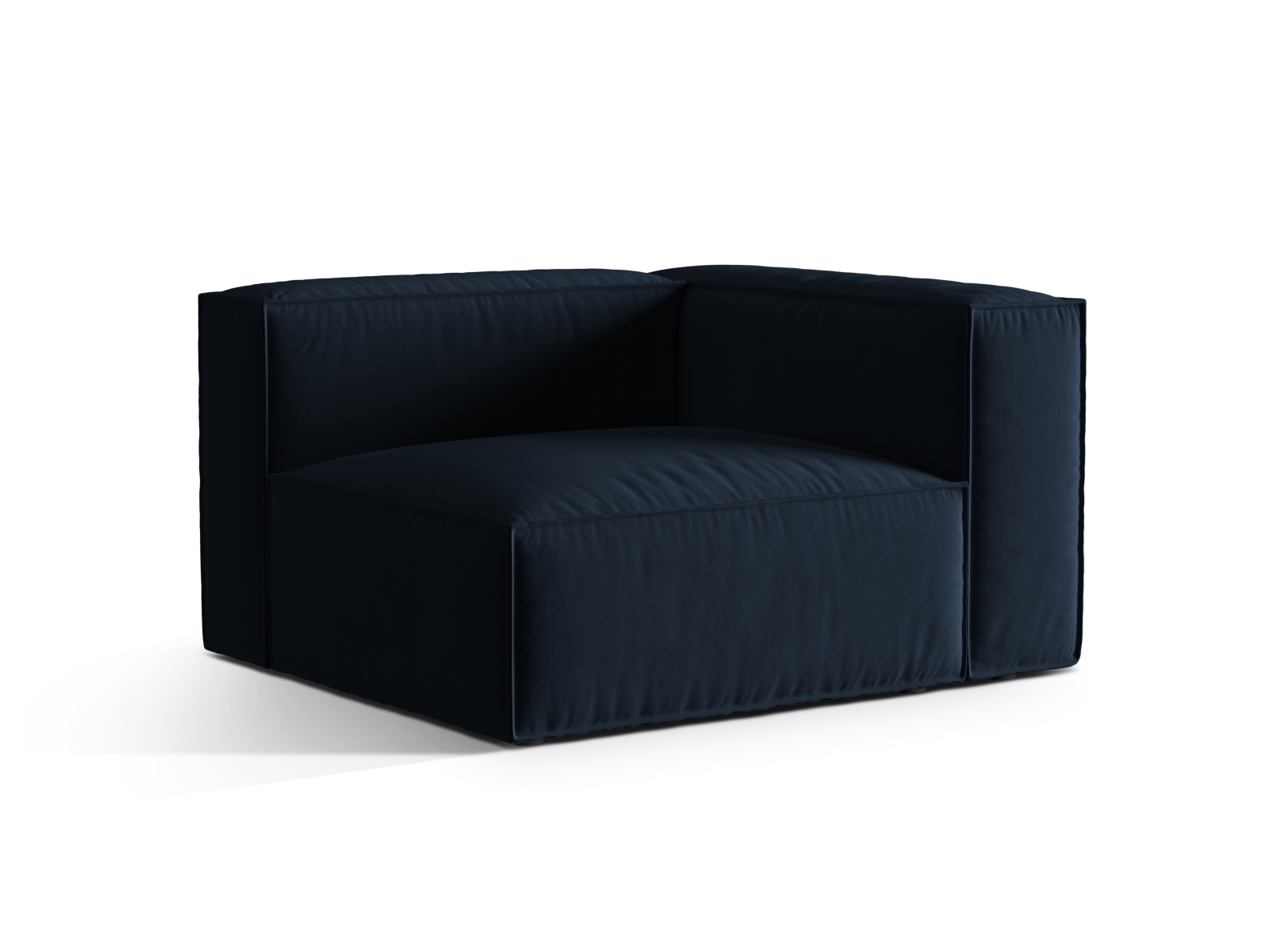 Velvet Right Modular Sofa, "Nuria", 1 Seat, 125x110x72