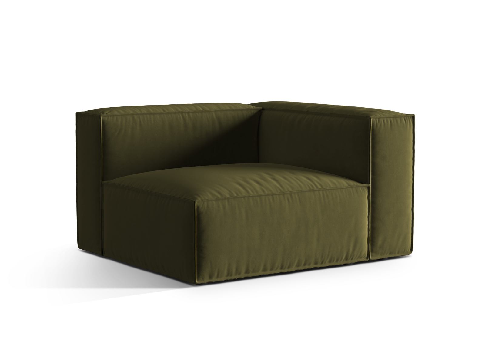 Velvet Right Modular Sofa, "Nuria", 1 Seat, 125x110x72