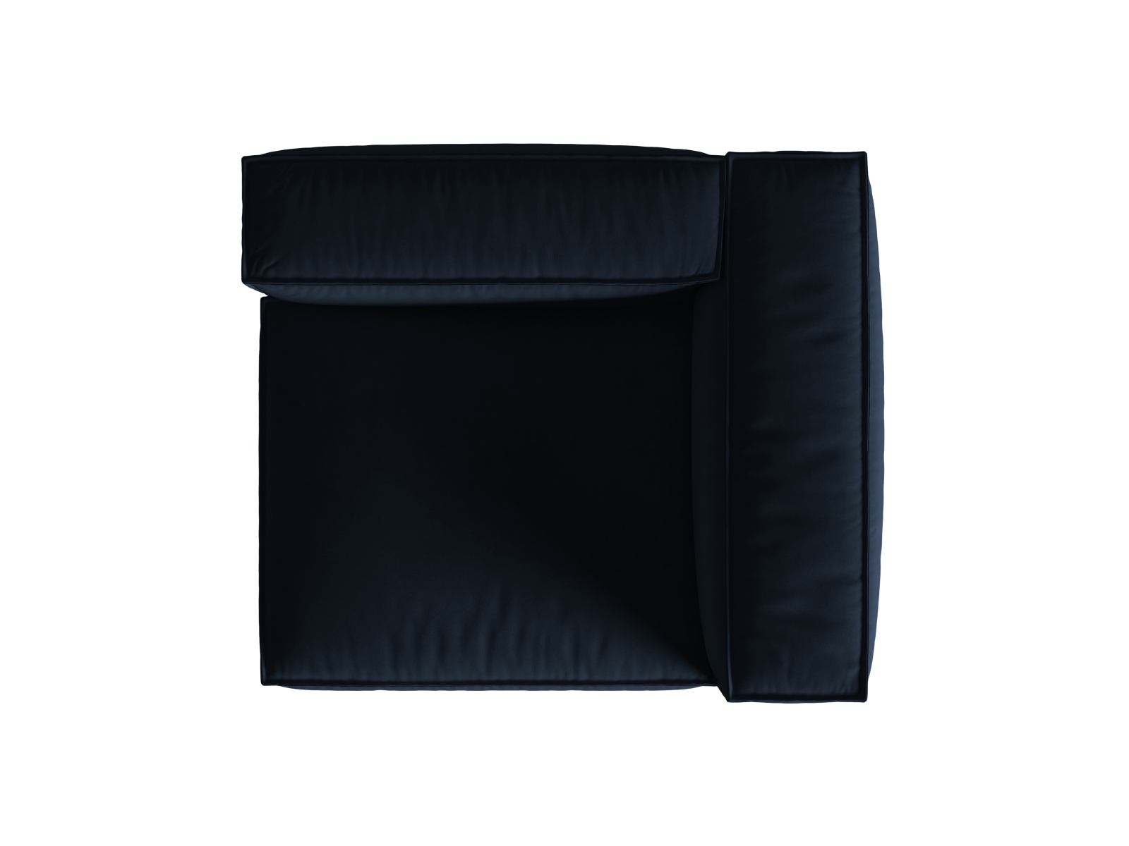 Velvet Right Modular Sofa, "Nuria", 1 Seat, 125x110x72