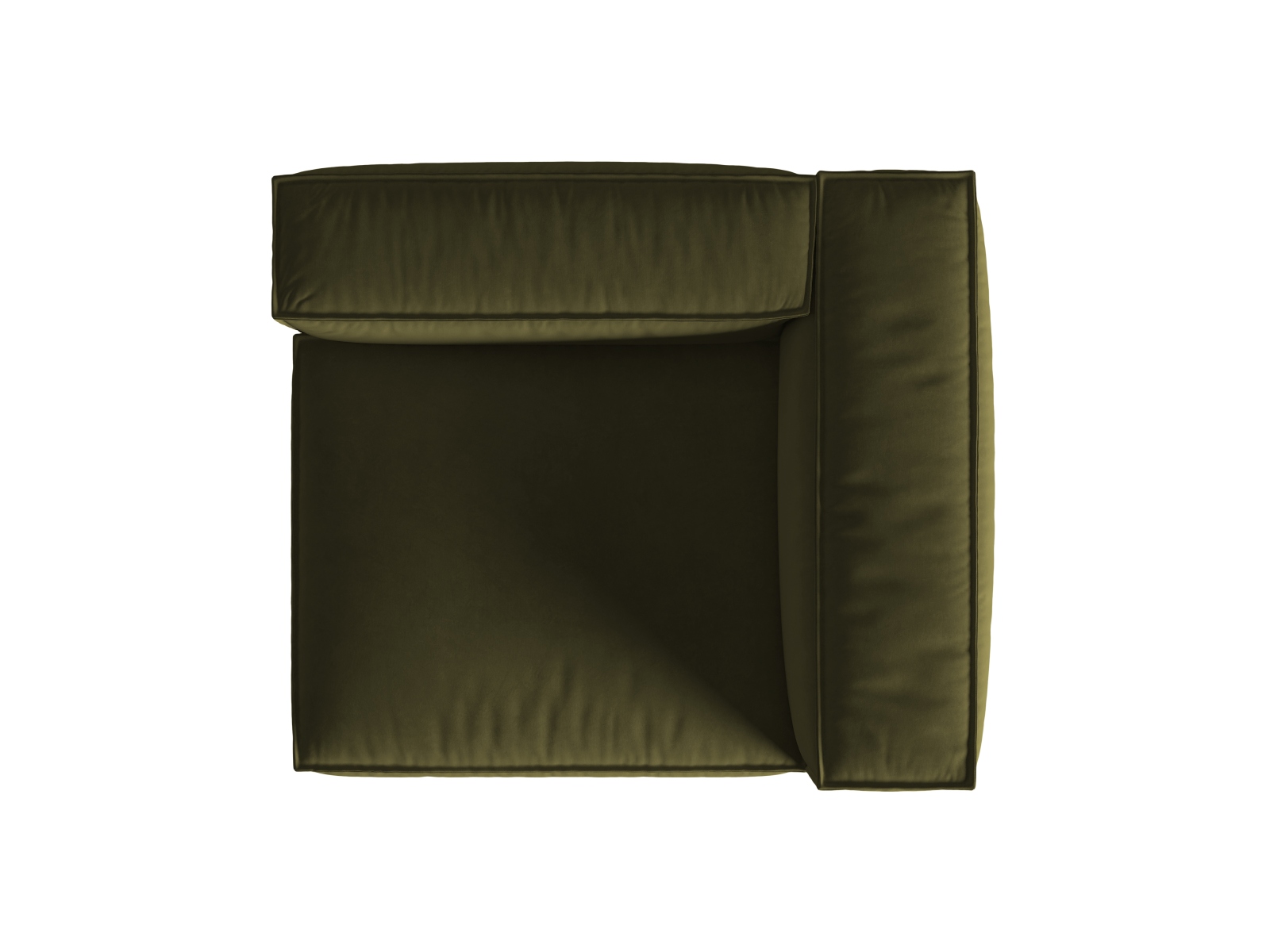 Velvet Right Modular Sofa, "Nuria", 1 Seat, 125x110x72