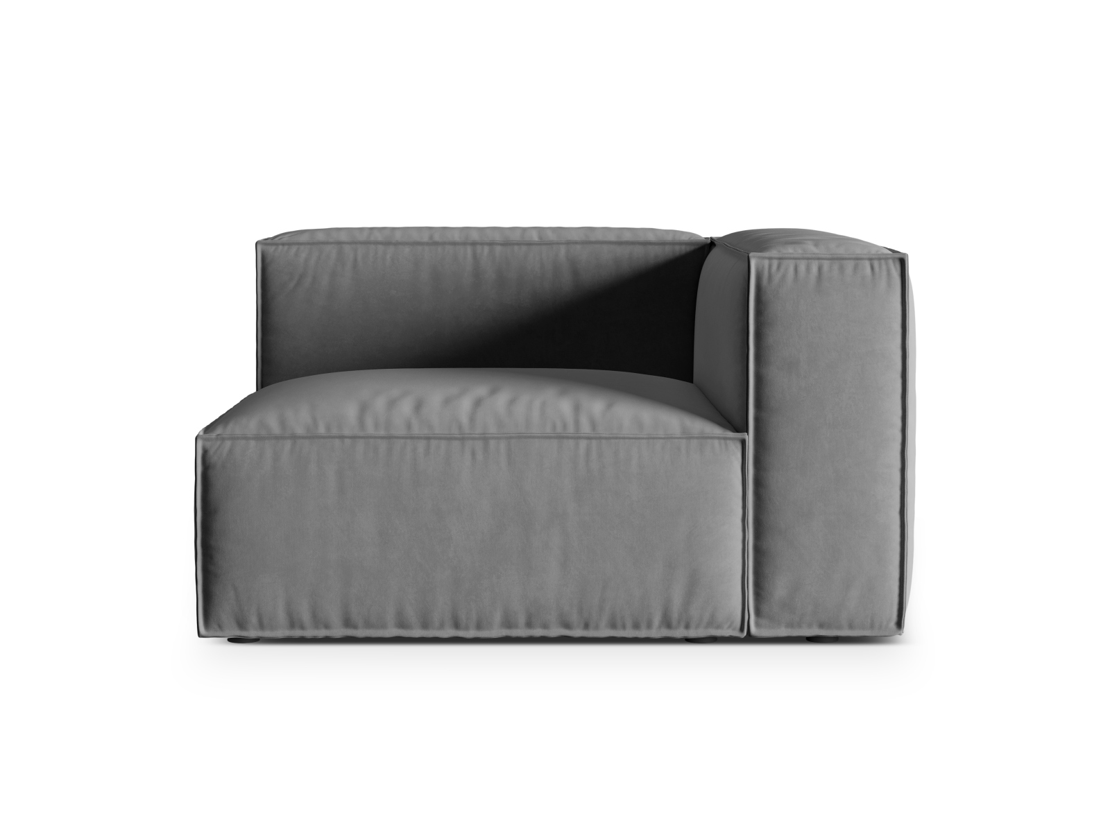 Velvet Right Modular Sofa, "Nuria", 1 Seat, 125x110x72