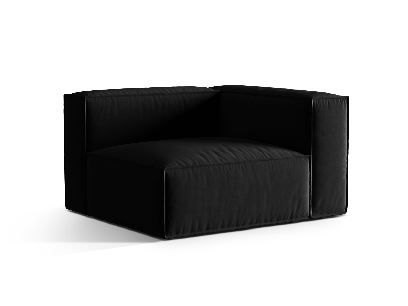 Velvet Right Modular Sofa, "Nuria", 1 Seat, 125x110x72