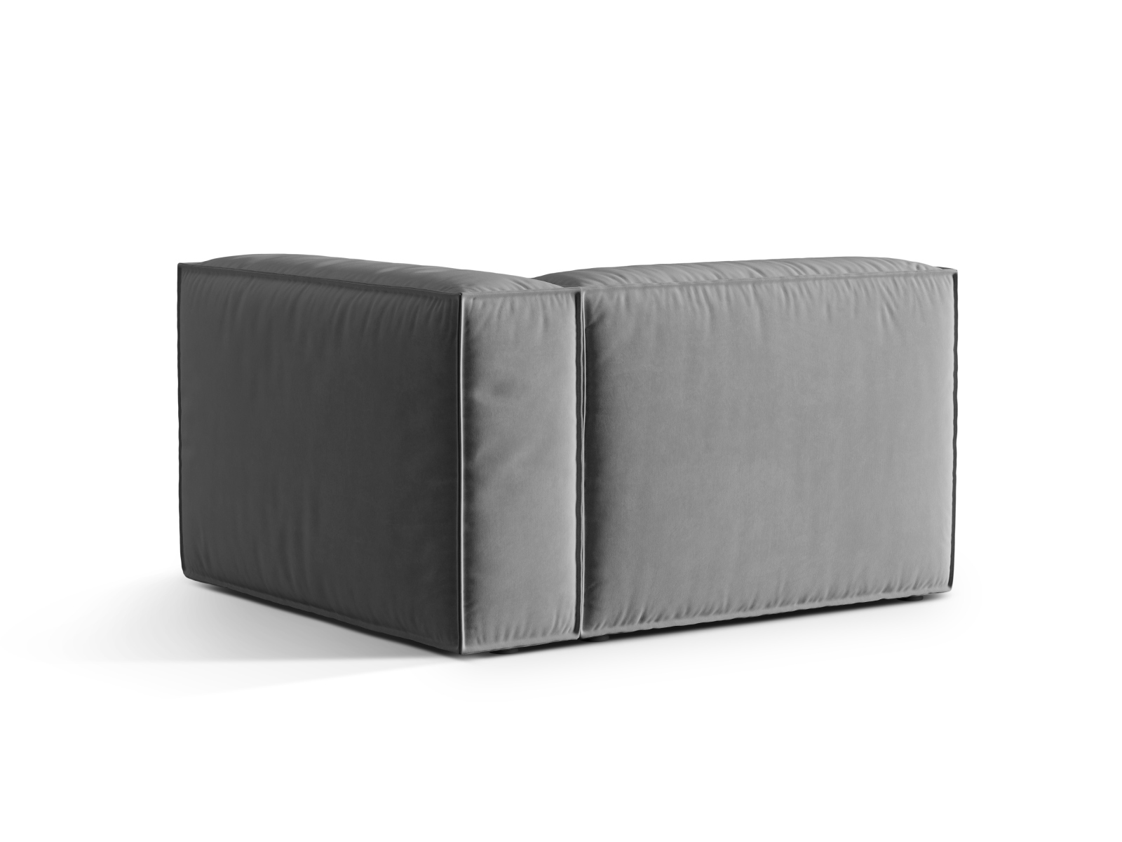 Velvet Right Modular Sofa, "Nuria", 1 Seat, 125x110x72