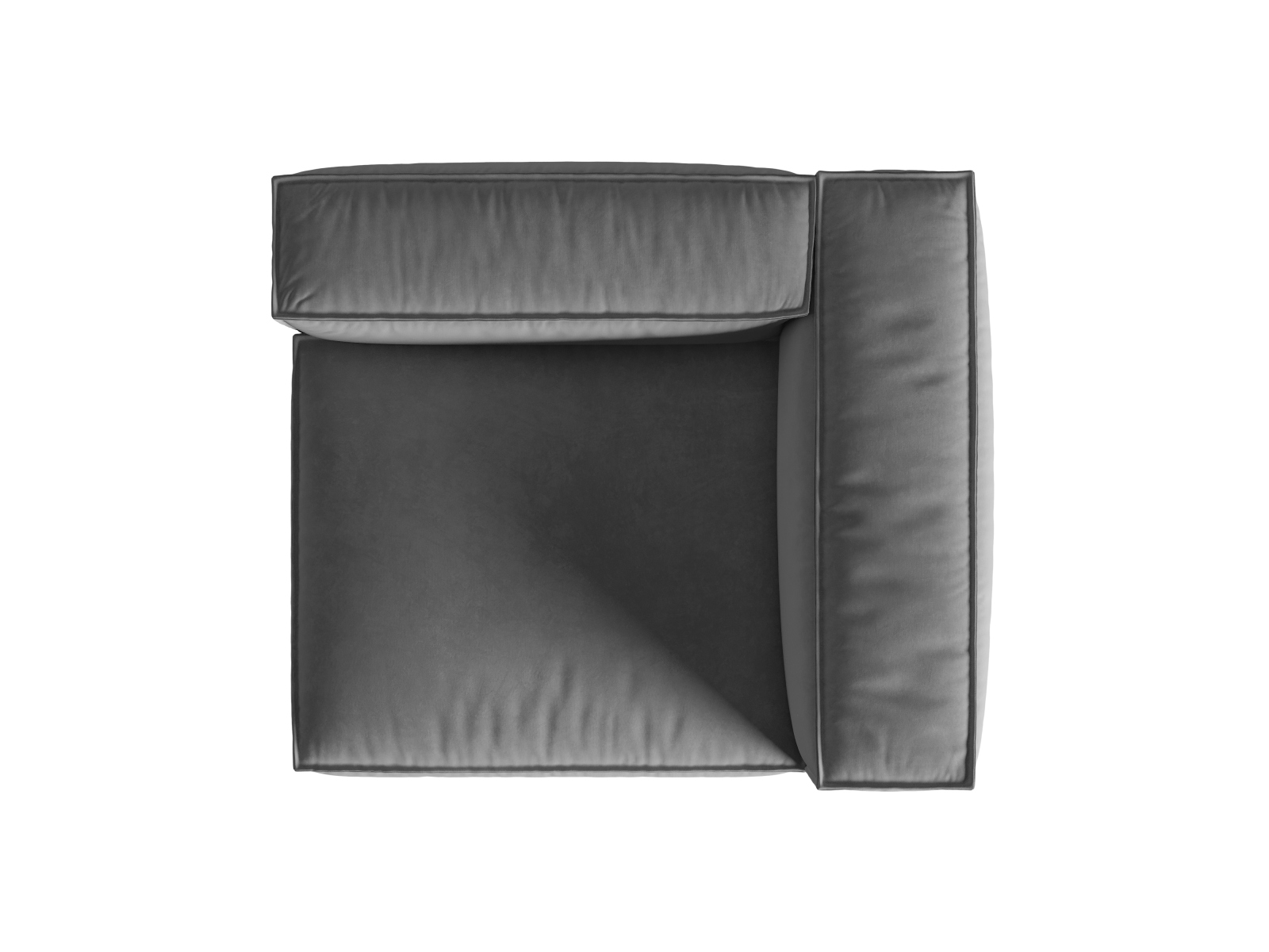 Velvet Right Modular Sofa, "Nuria", 1 Seat, 125x110x72