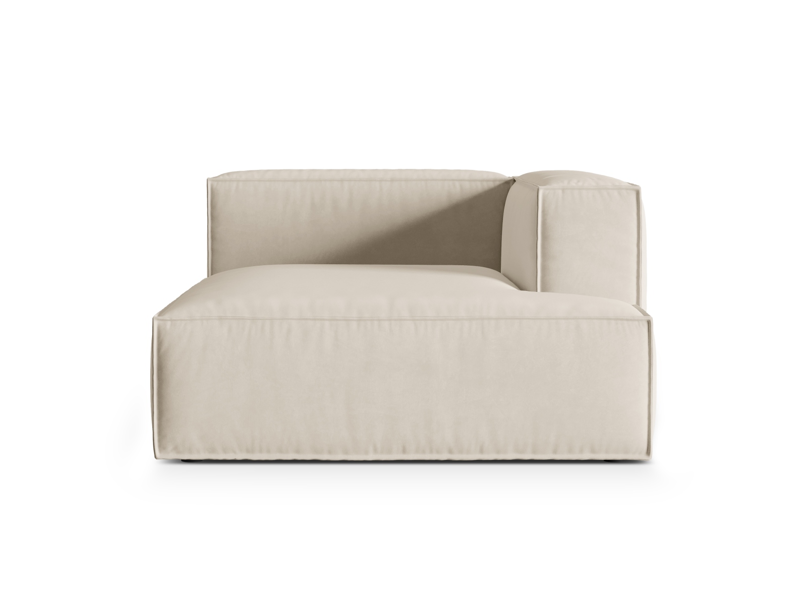 Velvet Chaise Longue Right, "Nuria", 1 Seat, 127x147x72