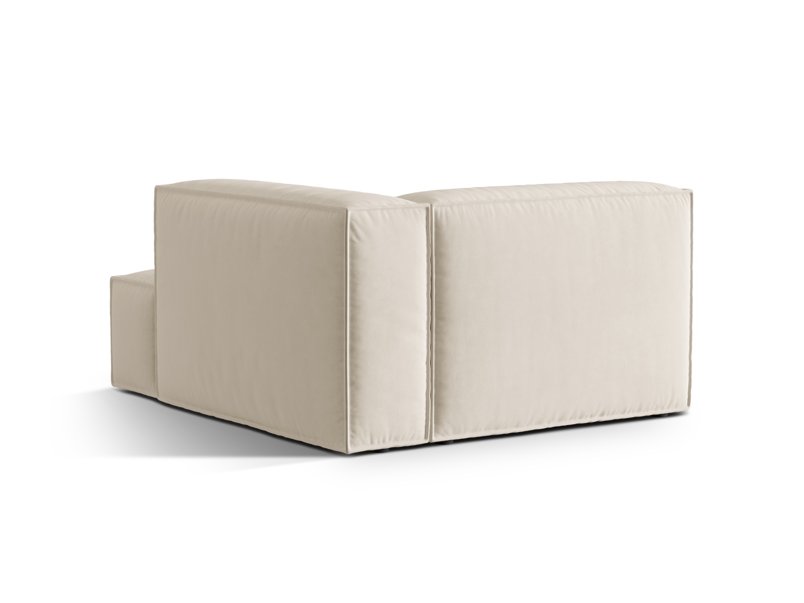 Velvet Chaise Longue Right, "Nuria", 1 Seat, 127x147x72