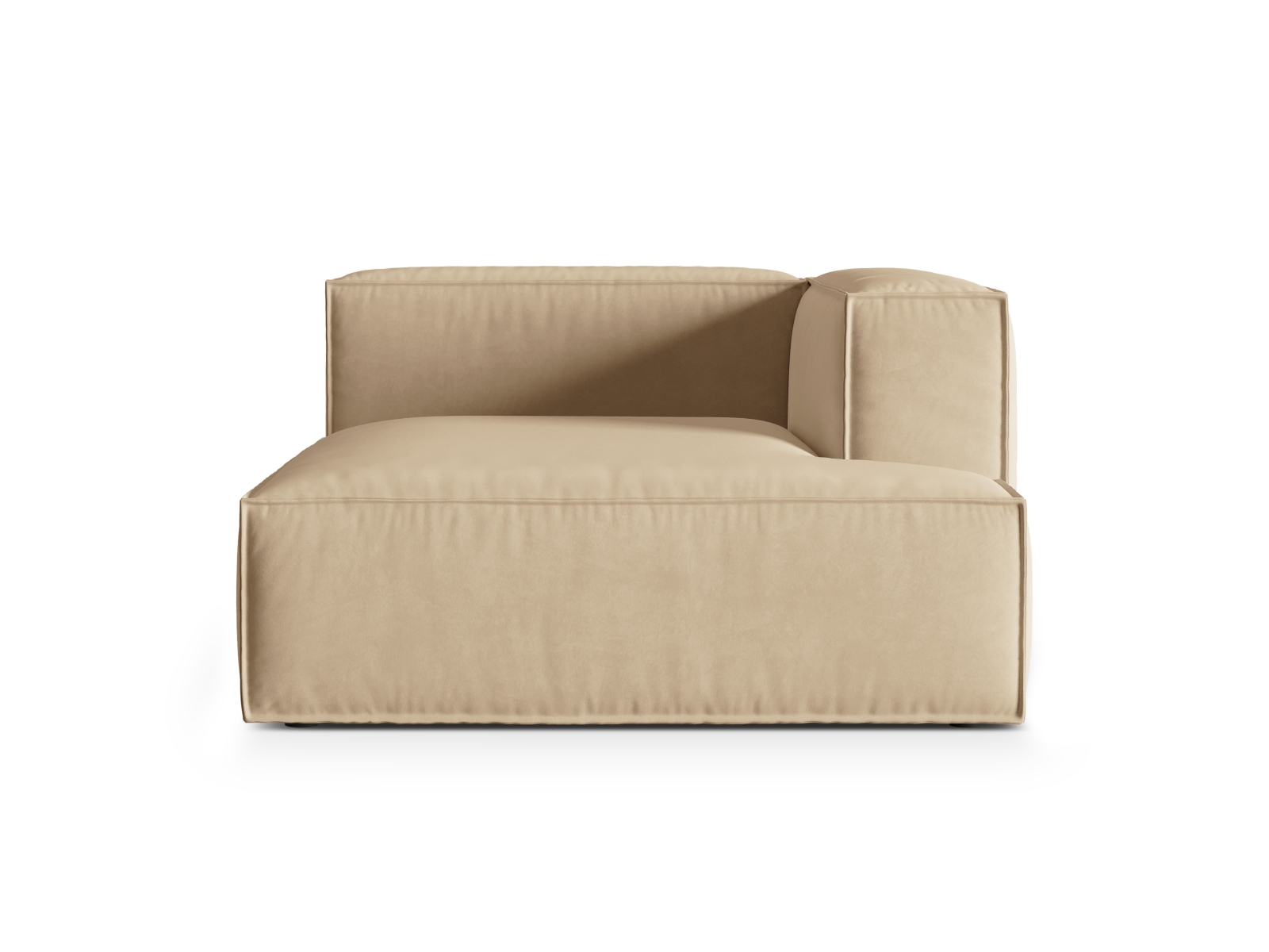 Velvet Chaise Longue Right, "Nuria", 1 Seat, 127x147x72