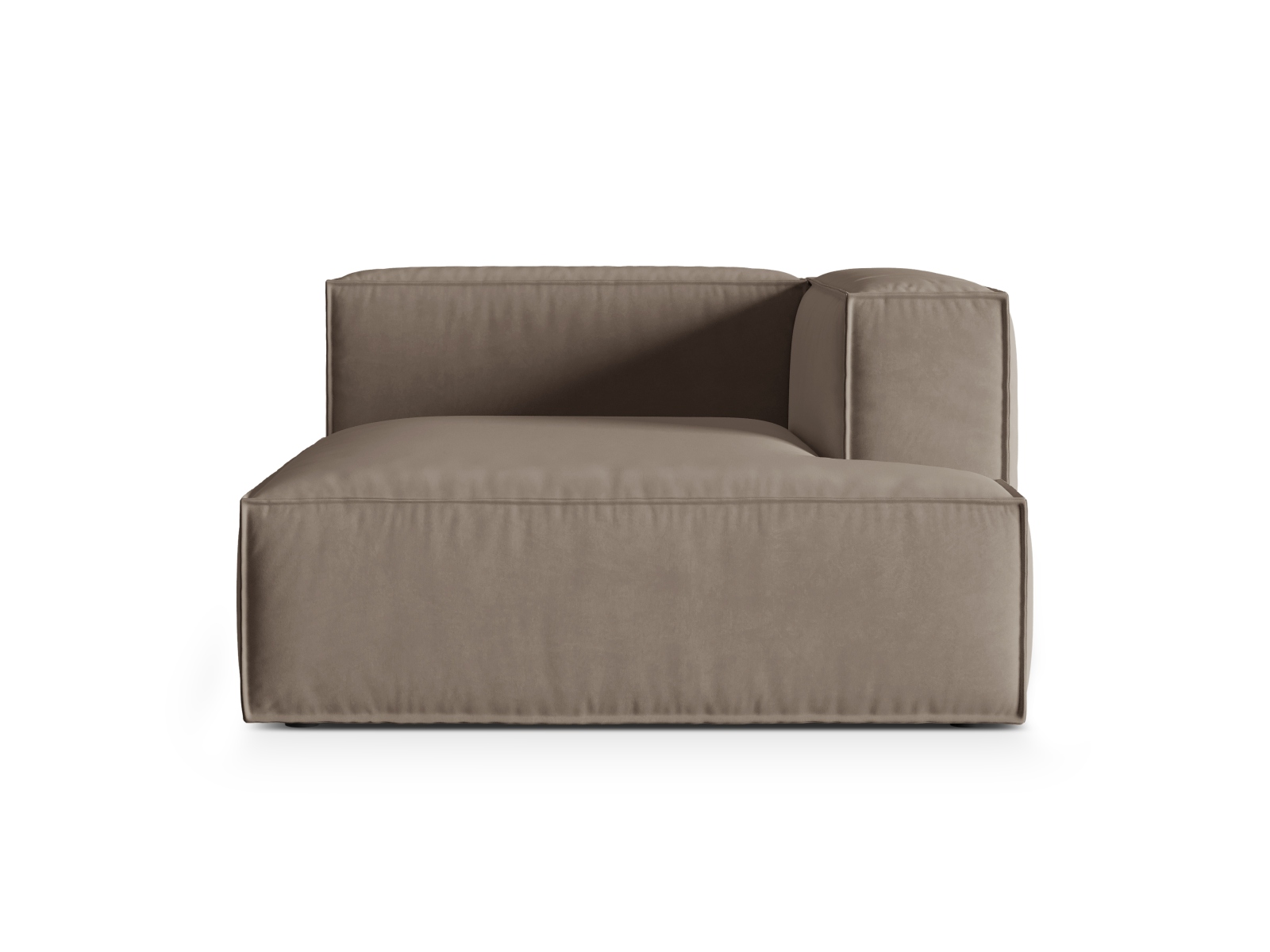 Velvet Chaise Longue Right, "Nuria", 1 Seat, 127x147x72