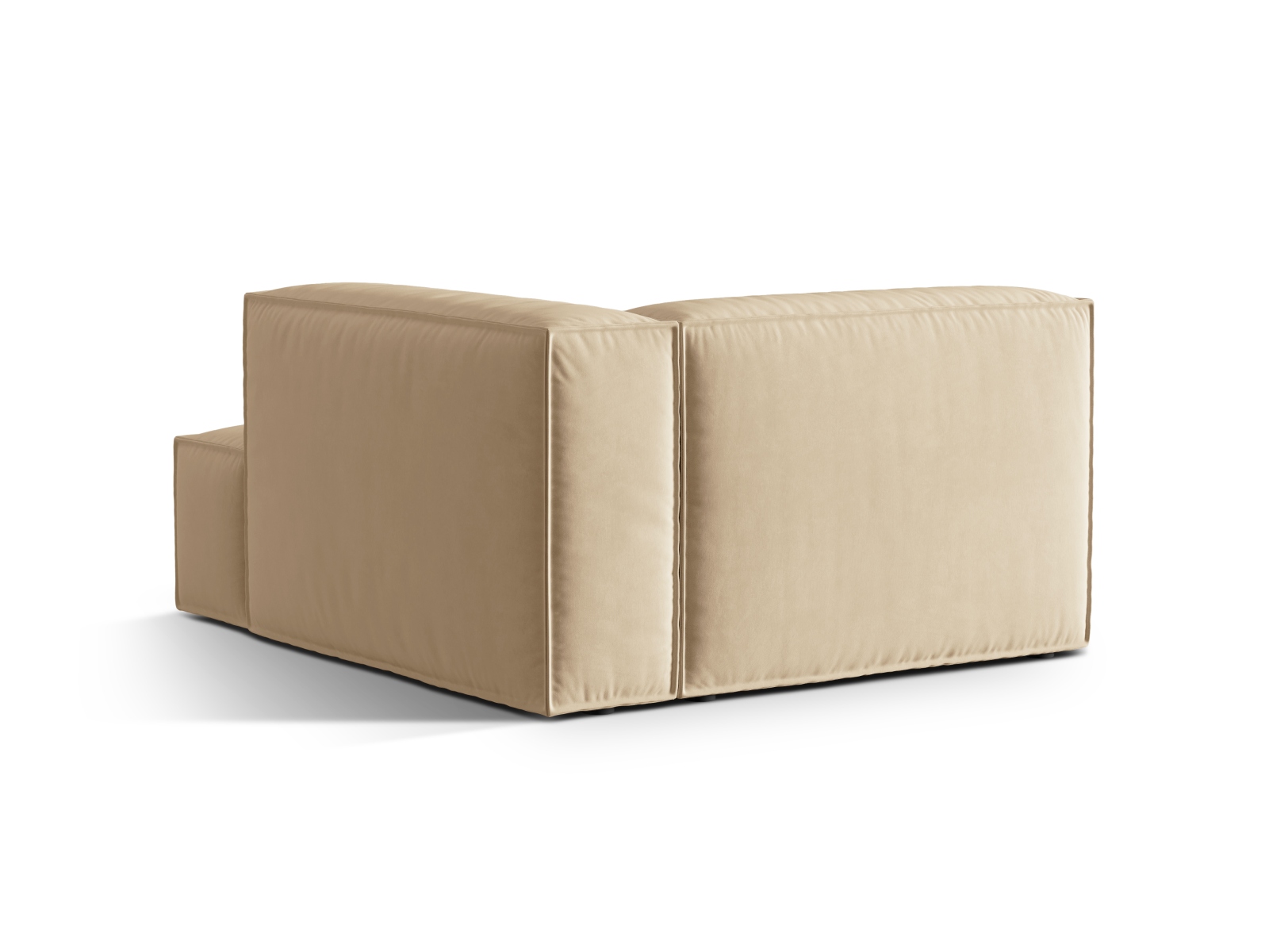 Velvet Chaise Longue Right, "Nuria", 1 Seat, 127x147x72
