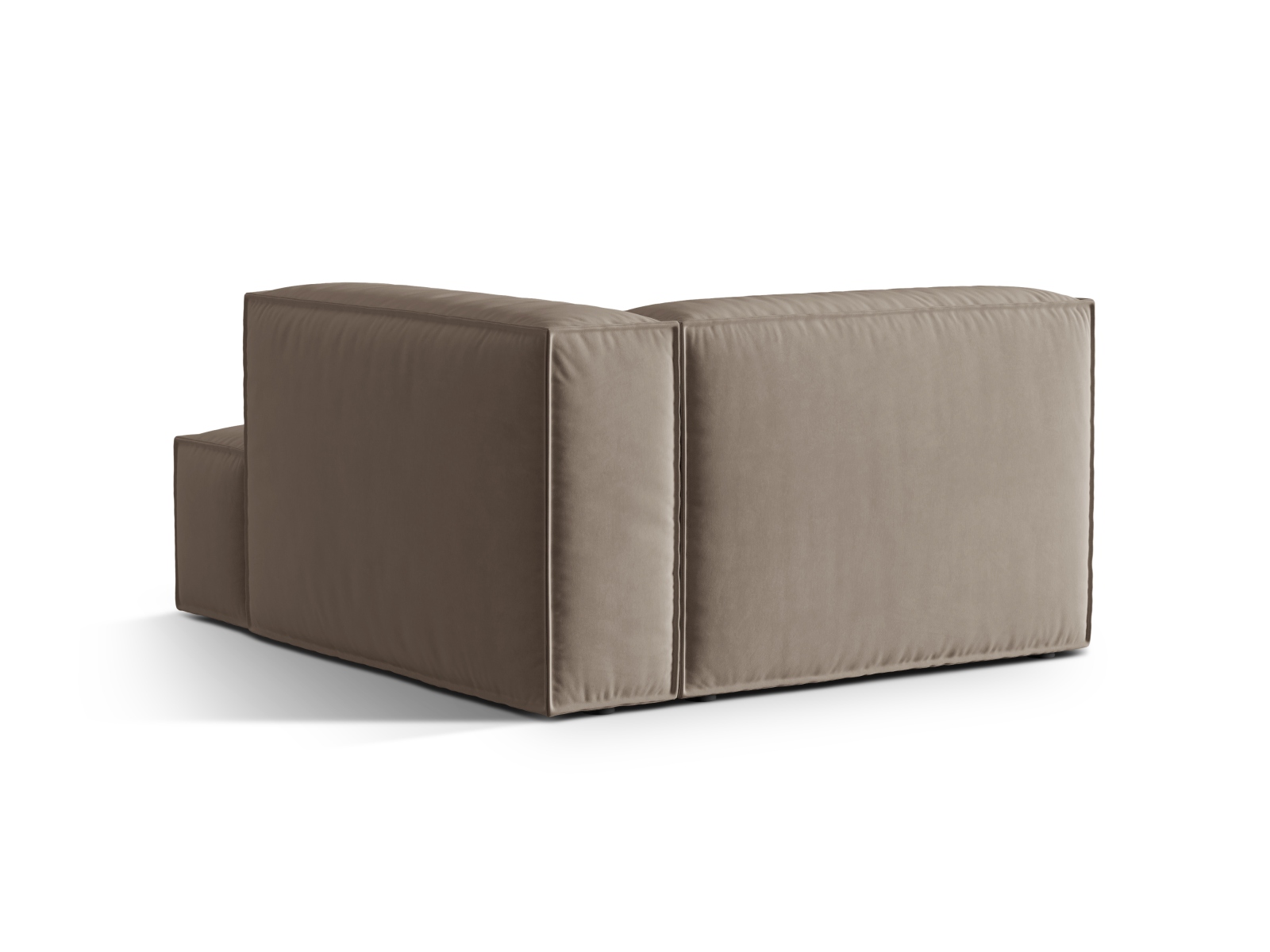 Velvet Chaise Longue Right, "Nuria", 1 Seat, 127x147x72