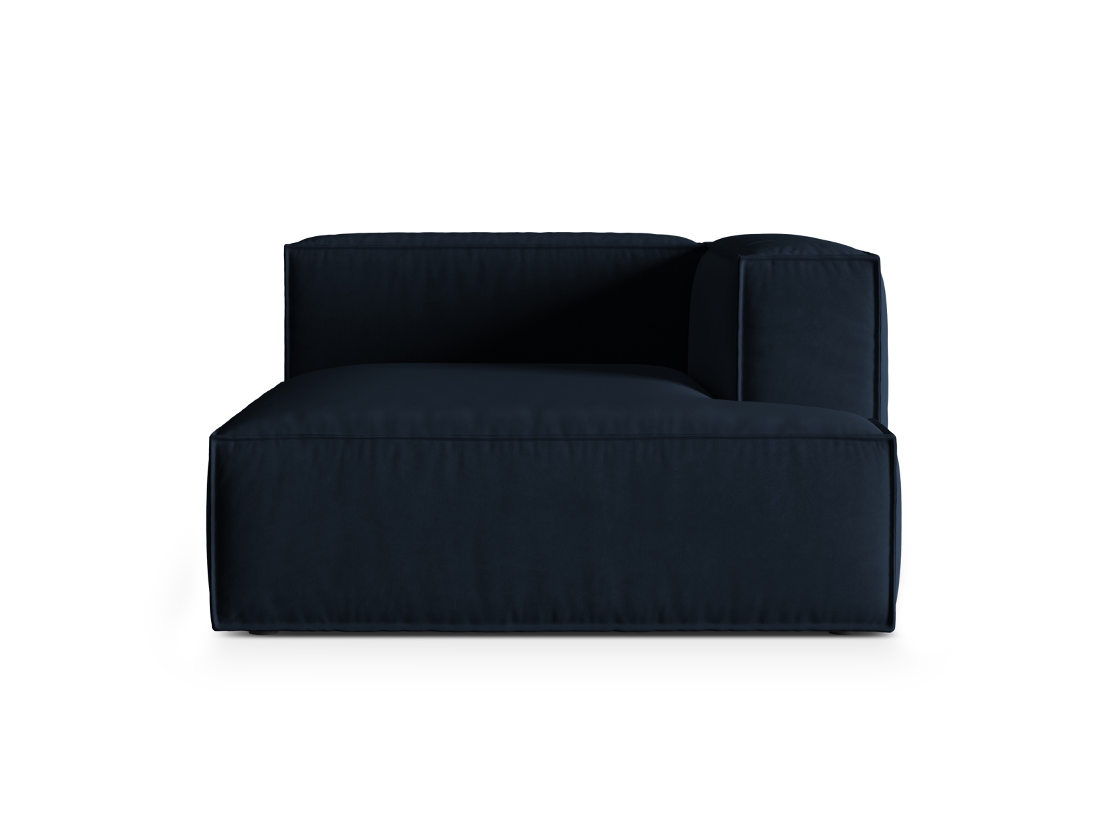 Velvet Chaise Longue Right, "Nuria", 1 Seat, 127x147x72