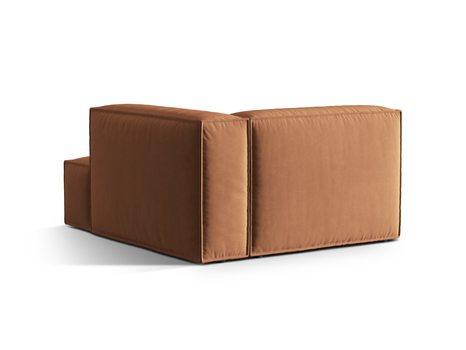 Velvet Chaise Longue Right, "Nuria", 1 Seat, 127x147x72