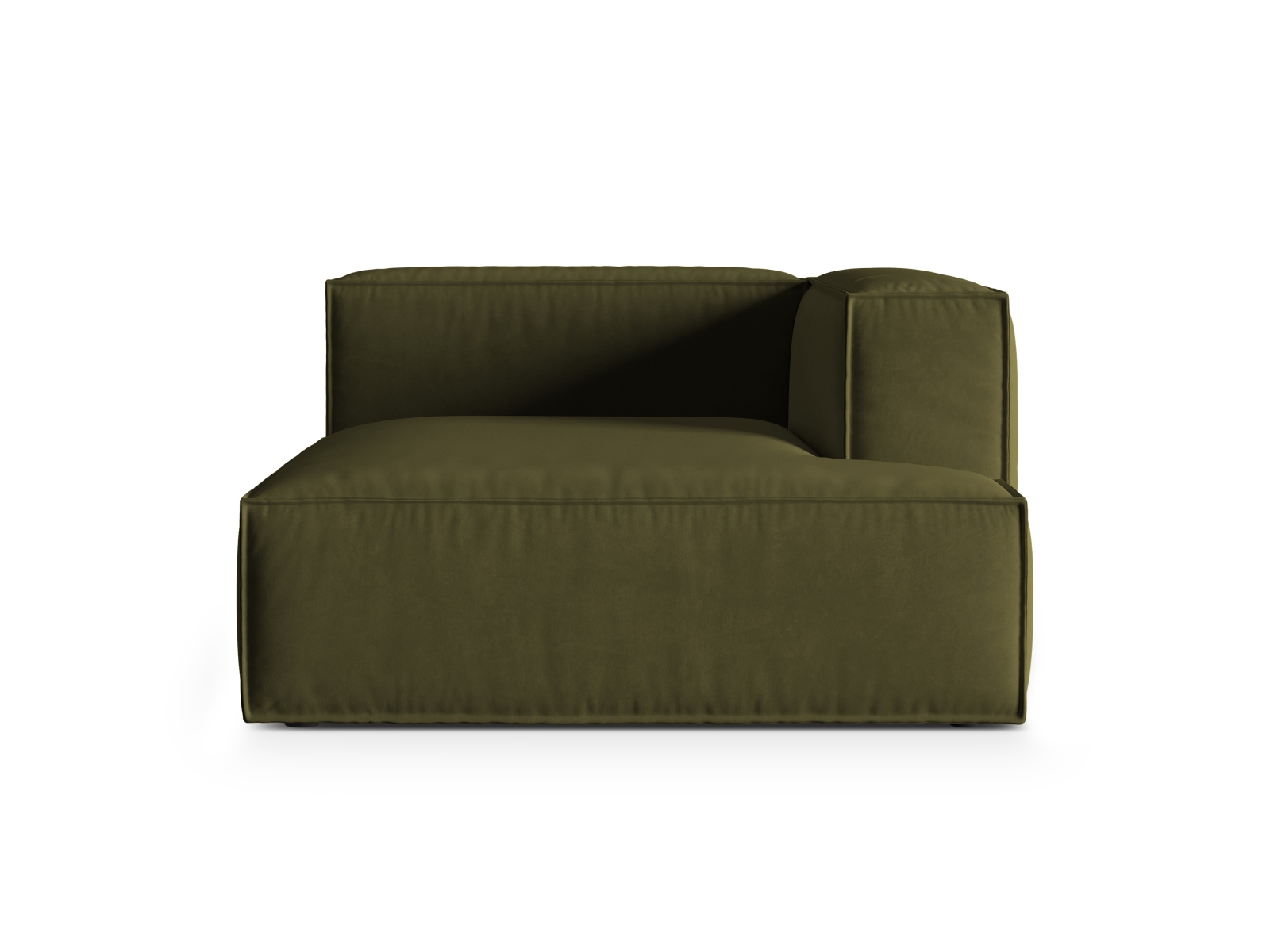 Velvet Chaise Longue Right, "Nuria", 1 Seat, 127x147x72