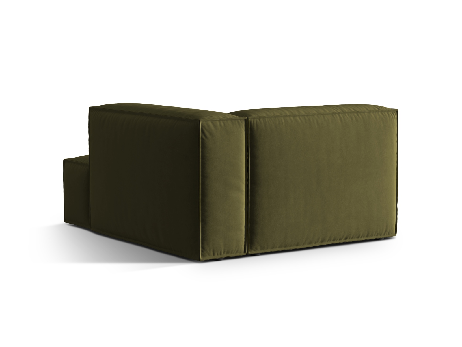 Velvet Chaise Longue Right, "Nuria", 1 Seat, 127x147x72