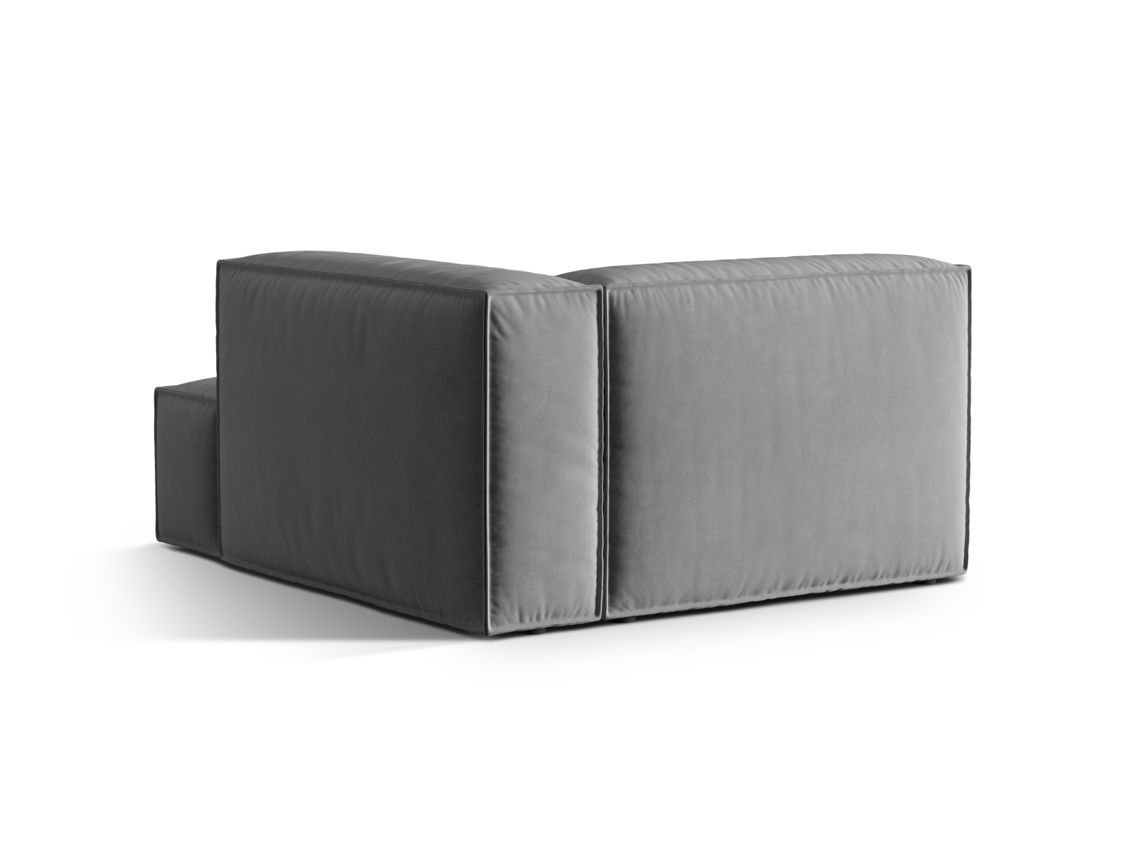 Velvet Chaise Longue Right, "Nuria", 1 Seat, 127x147x72