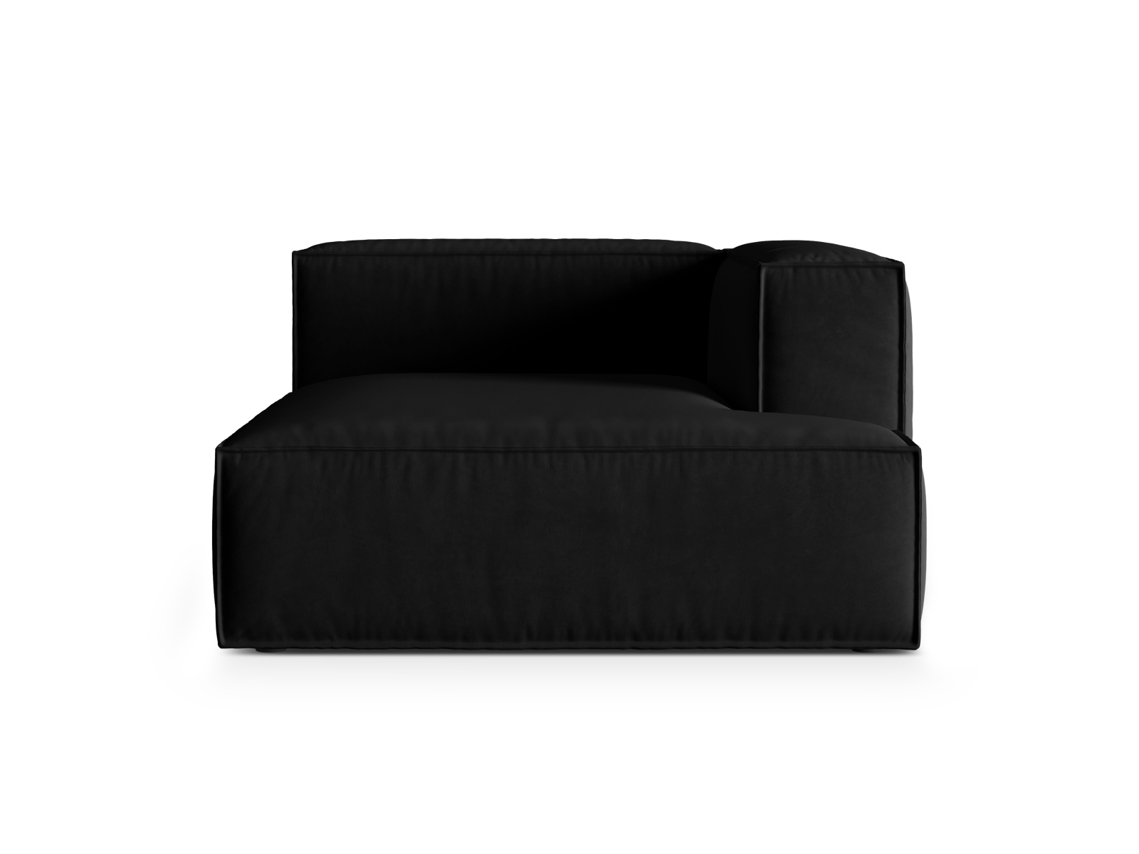 Velvet Chaise Longue Right, "Nuria", 1 Seat, 127x147x72