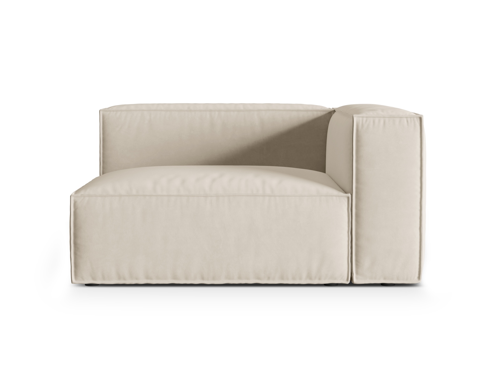 Velvet Right Modular Sofa, "Nuria", 2 Seats, 145x110x72