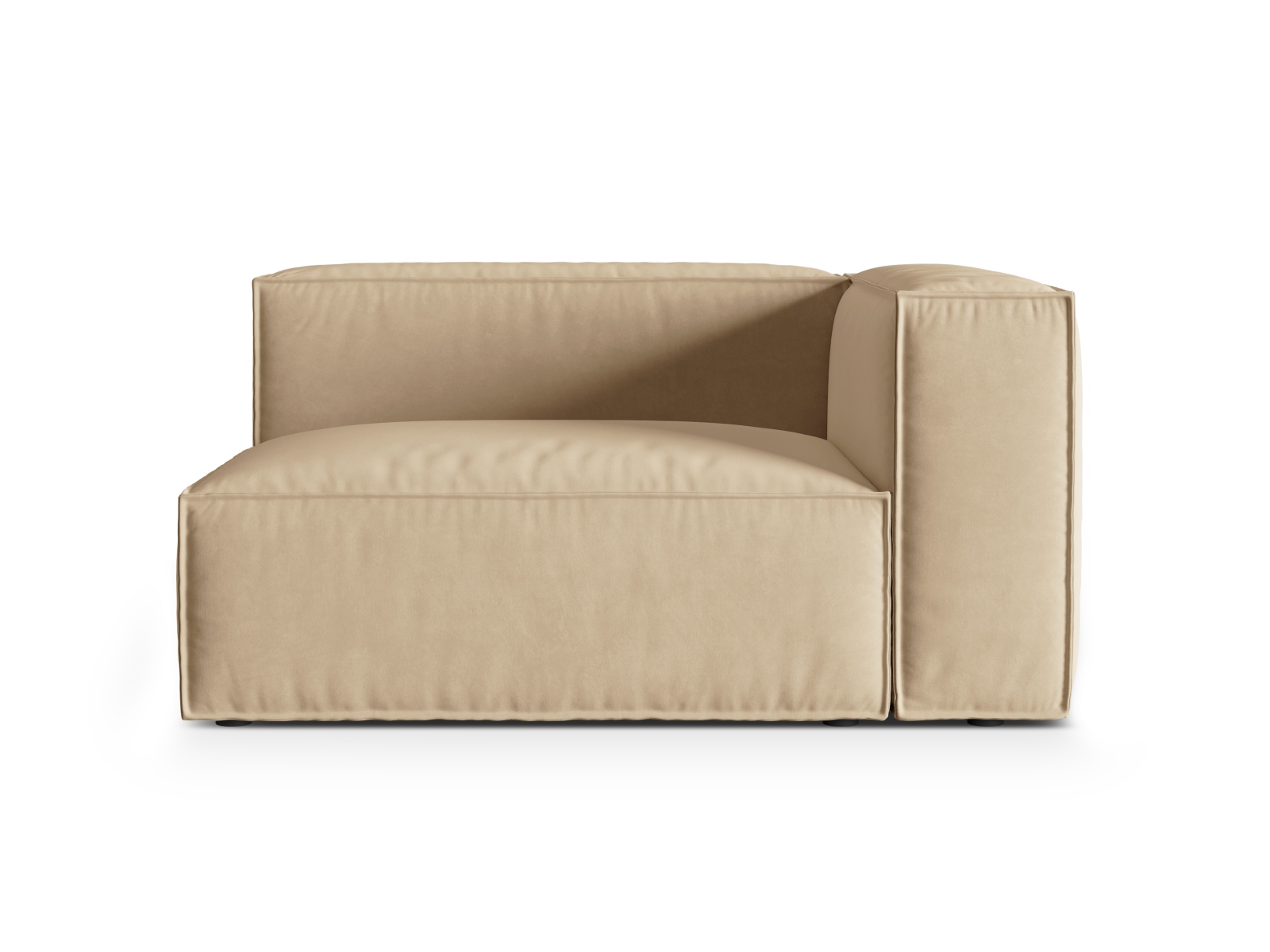 Velvet Right Modular Sofa, "Nuria", 2 Seats, 145x110x72