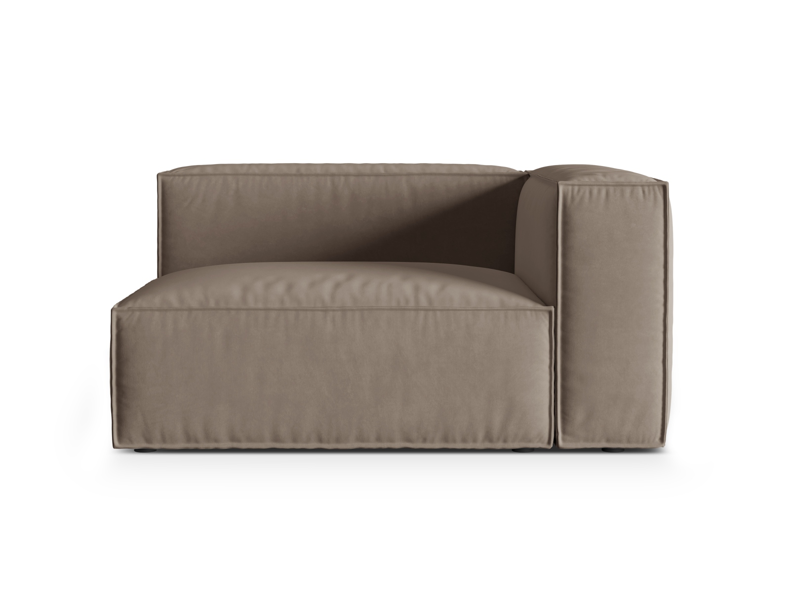 Velvet Right Modular Sofa, "Nuria", 2 Seats, 145x110x72