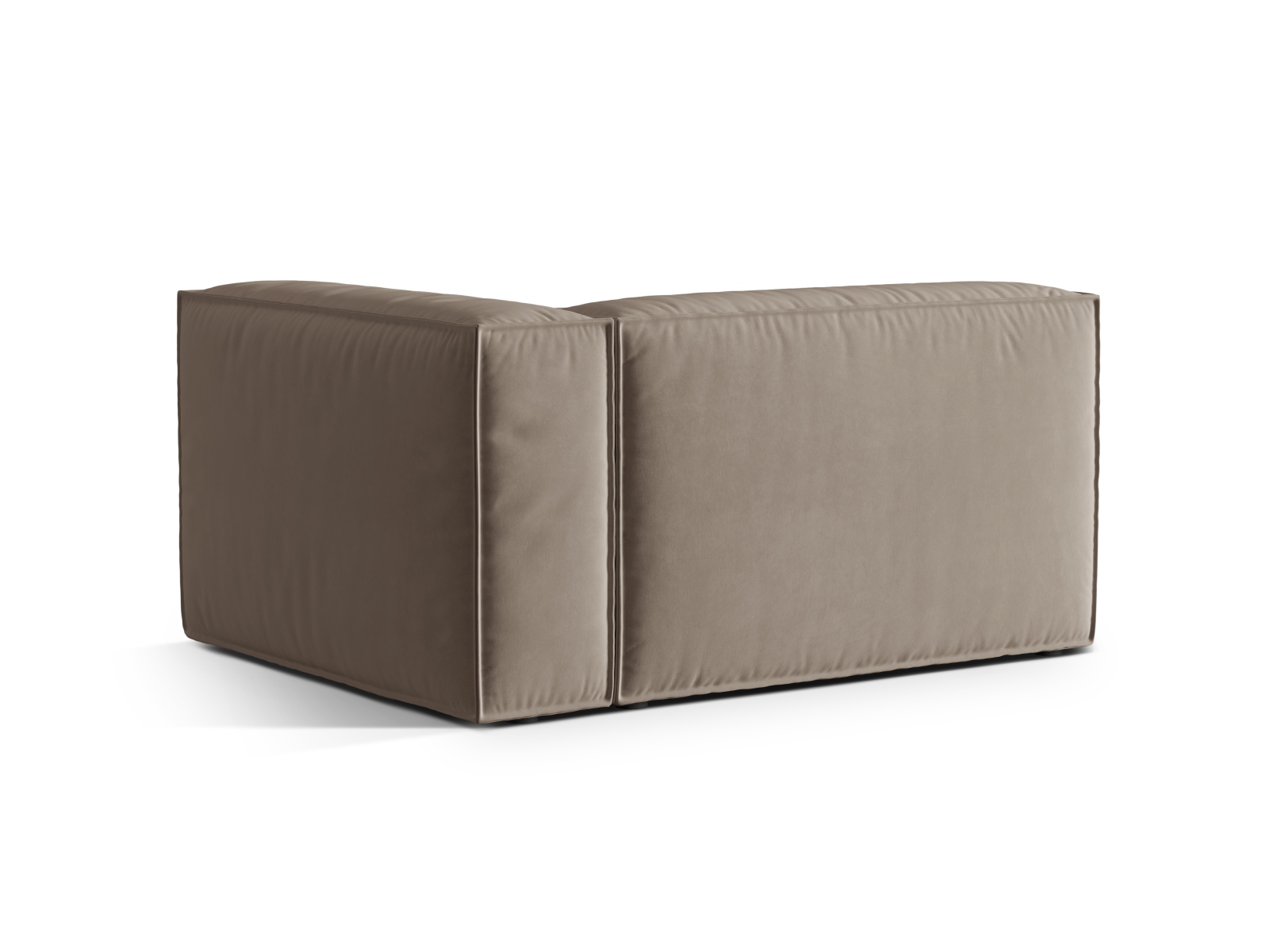 Velvet Right Modular Sofa, "Nuria", 2 Seats, 145x110x72