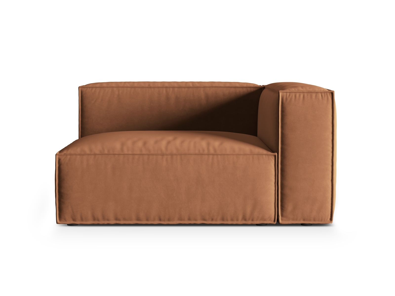 Velvet Right Modular Sofa, "Nuria", 2 Seats, 145x110x72