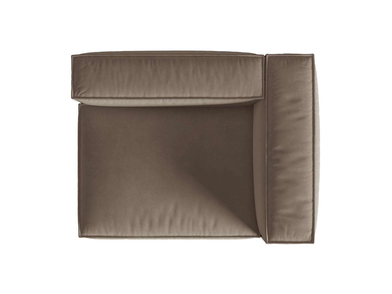 Velvet Right Modular Sofa, "Nuria", 2 Seats, 145x110x72