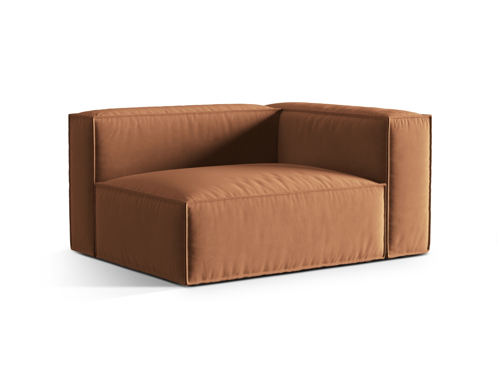 Velvet Right Modular Sofa, "Nuria", 2 Seats, 145x110x72
