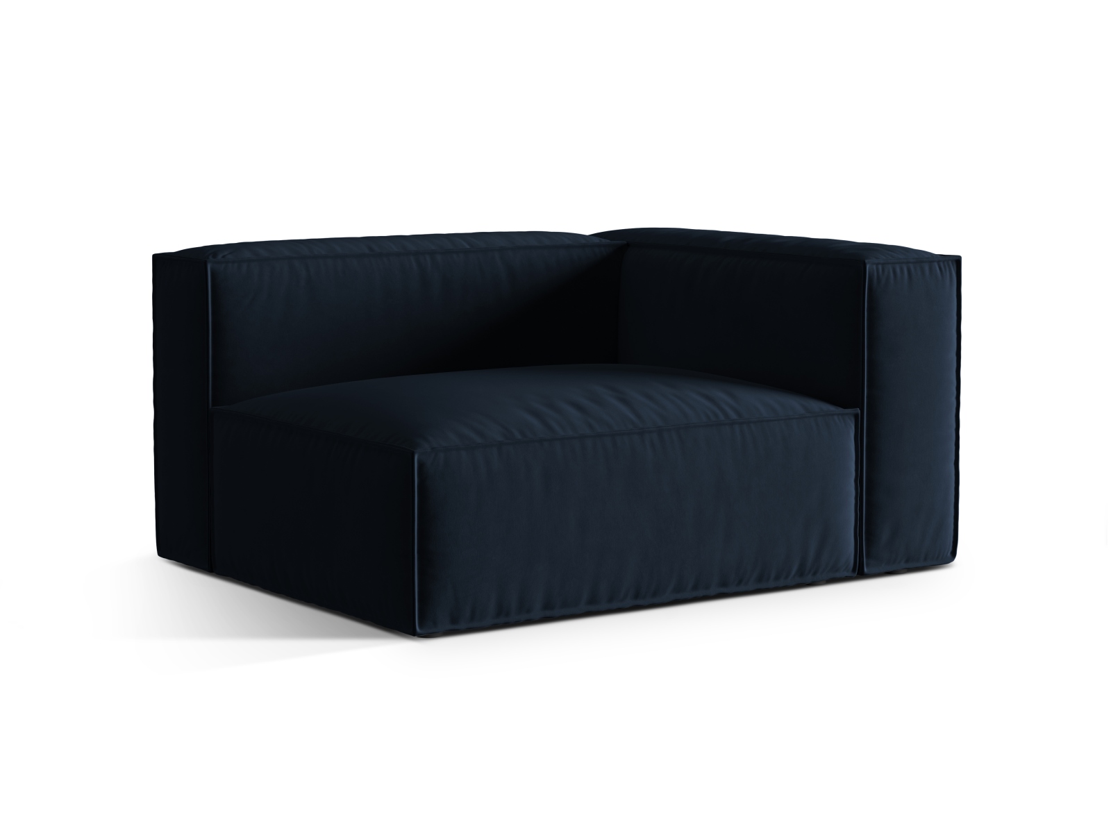 Velvet Right Modular Sofa, "Nuria", 2 Seats, 145x110x72