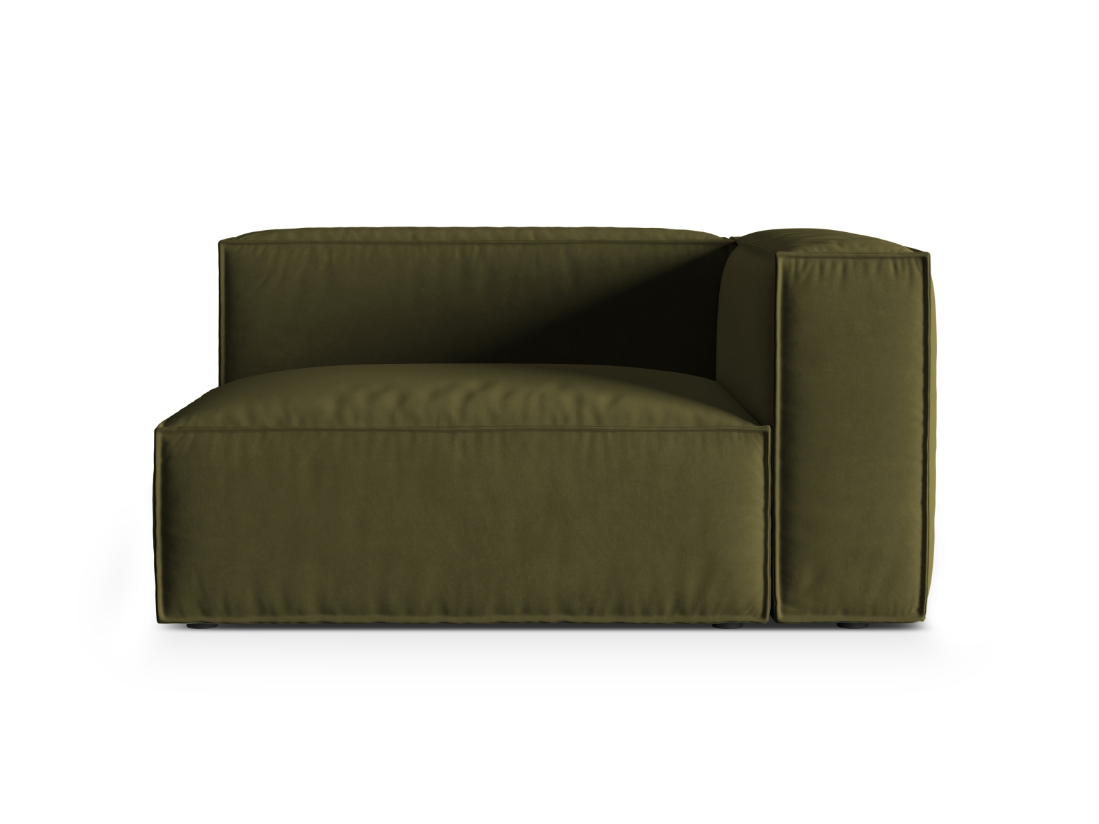 Velvet Right Modular Sofa, "Nuria", 2 Seats, 145x110x72