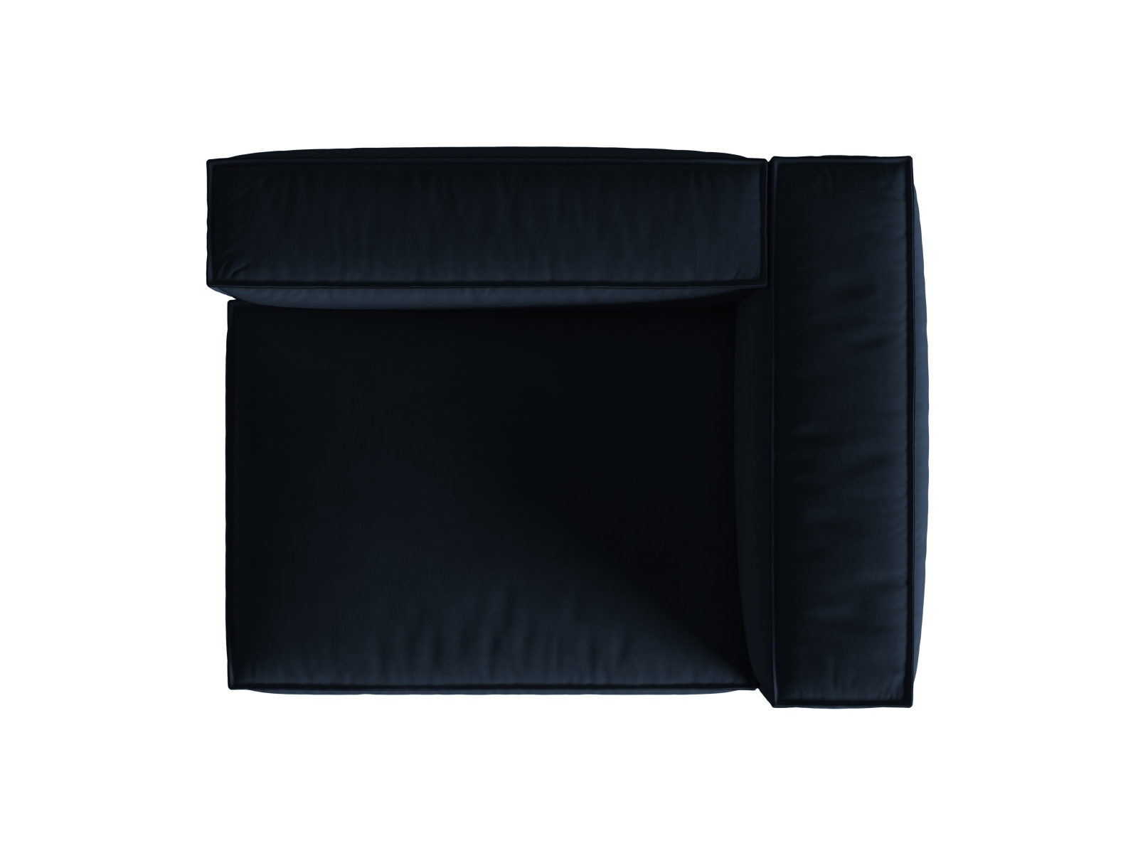 Velvet Right Modular Sofa, "Nuria", 2 Seats, 145x110x72