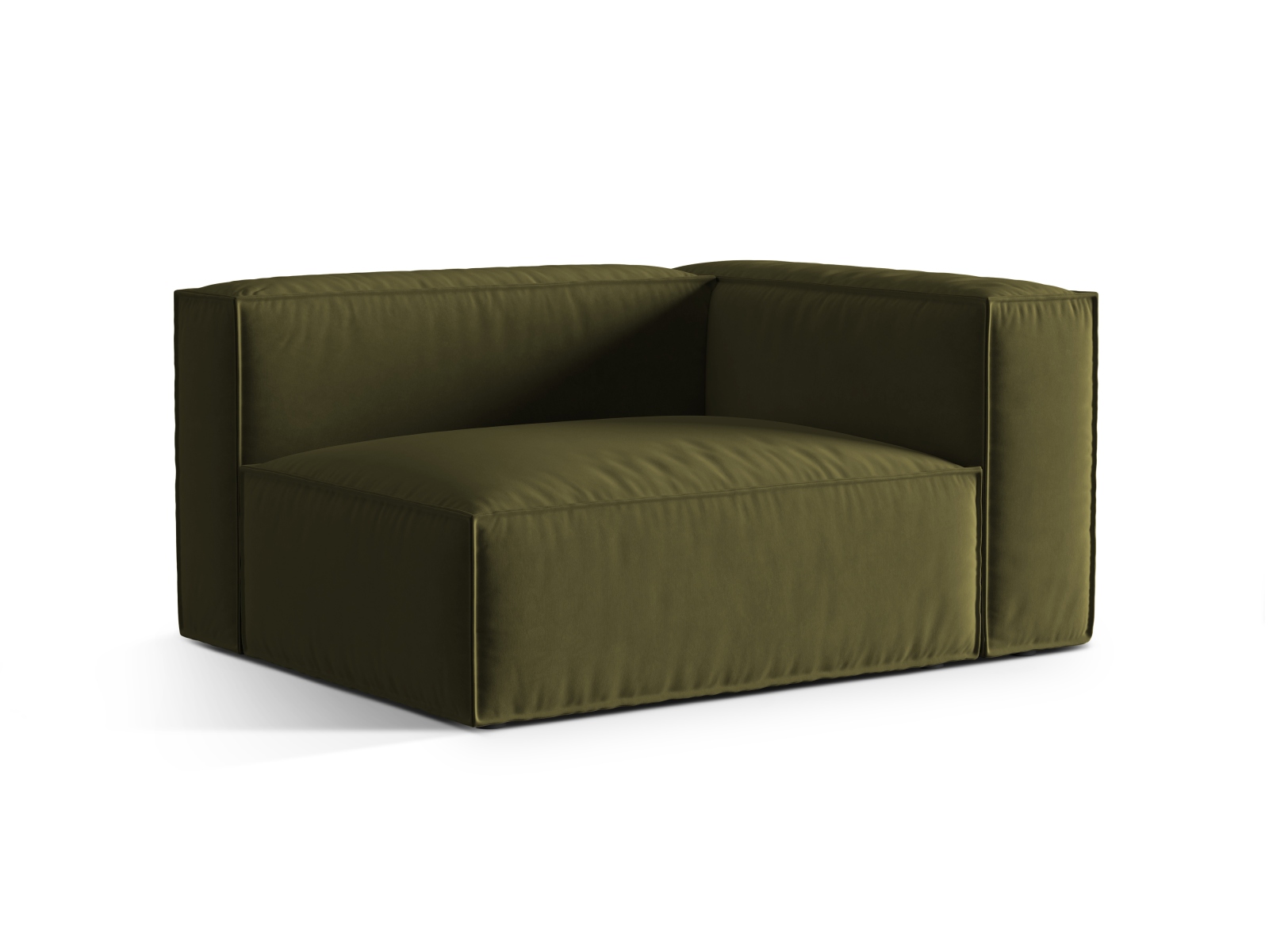 Velvet Right Modular Sofa, "Nuria", 2 Seats, 145x110x72