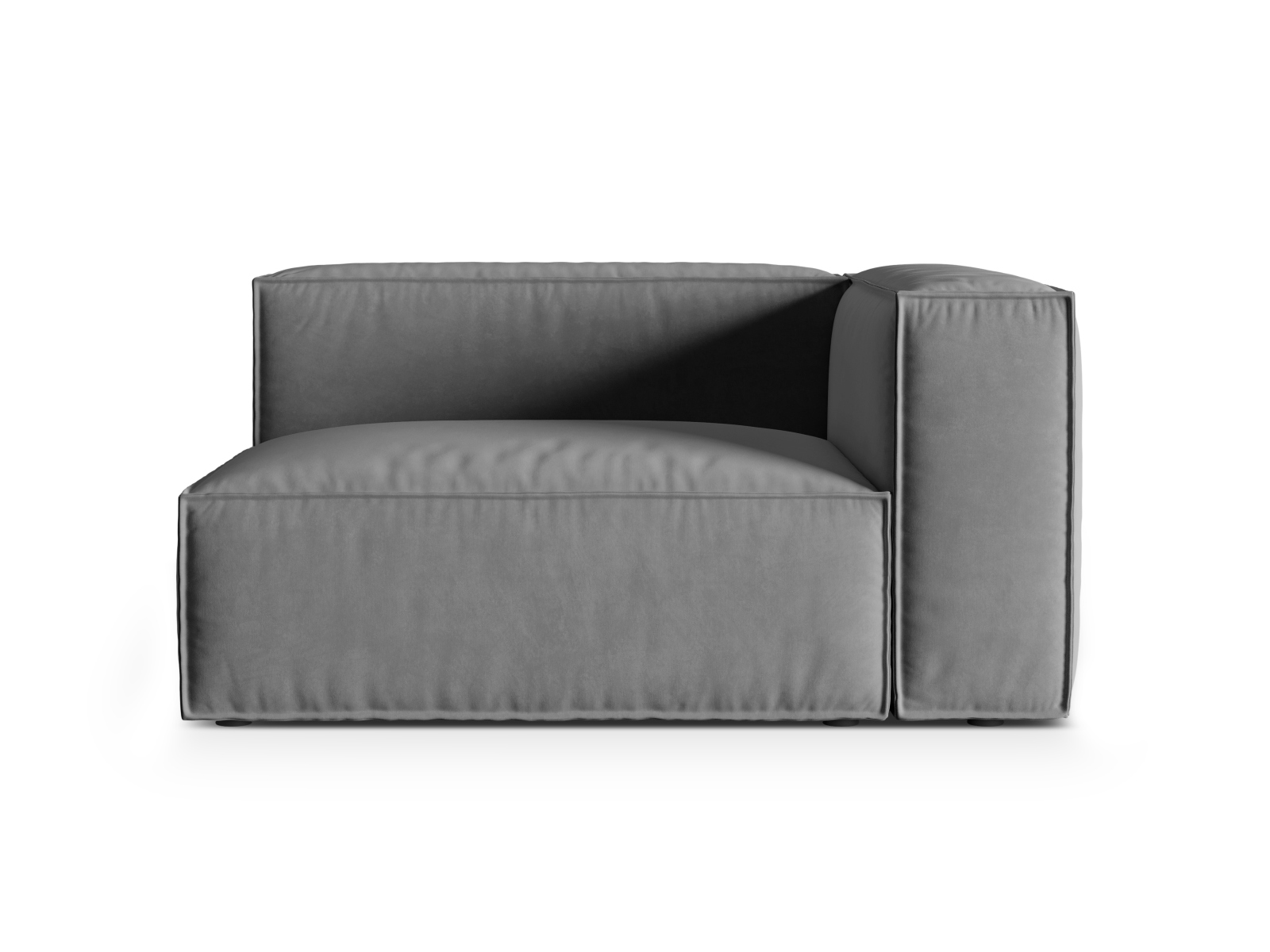 Velvet Right Modular Sofa, "Nuria", 2 Seats, 145x110x72