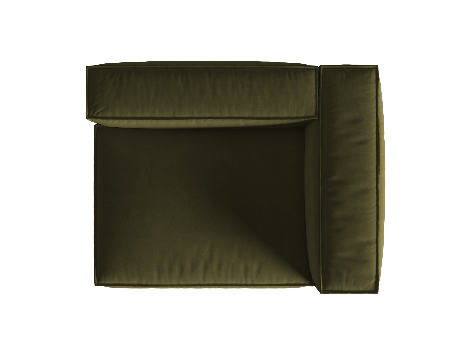 Velvet Right Modular Sofa, "Nuria", 2 Seats, 145x110x72