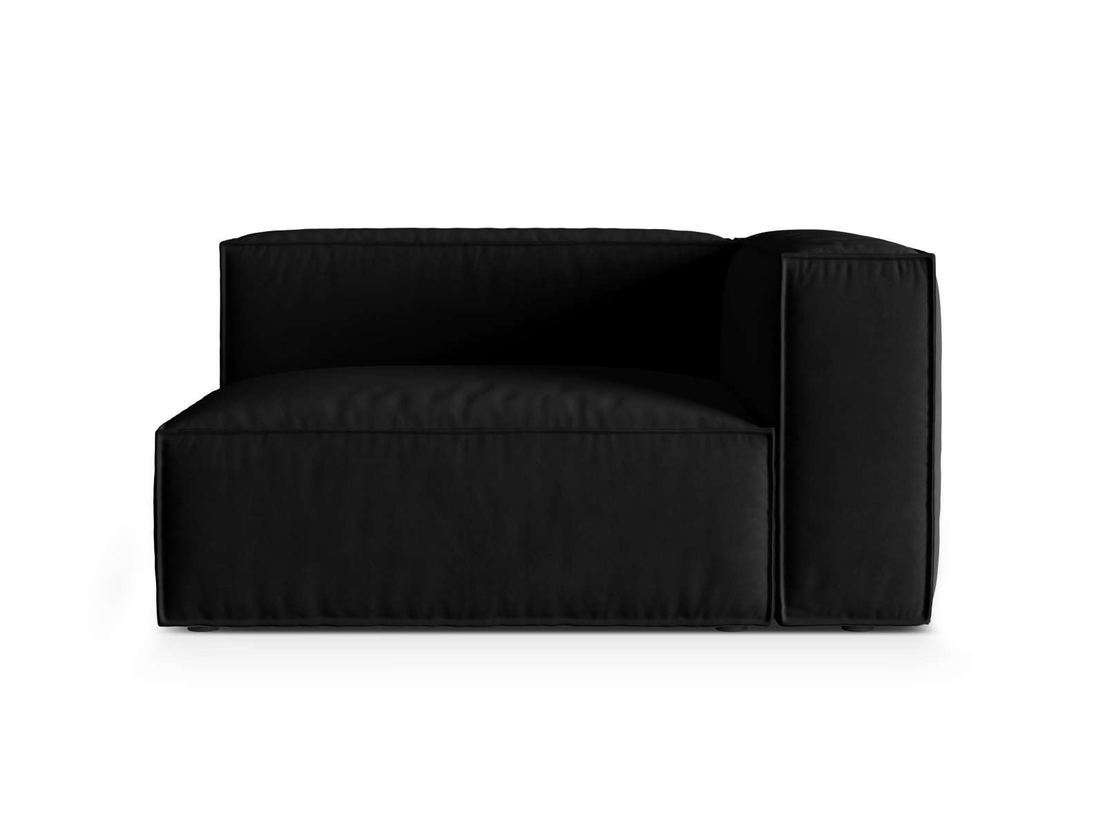 Velvet Right Modular Sofa, "Nuria", 2 Seats, 145x110x72