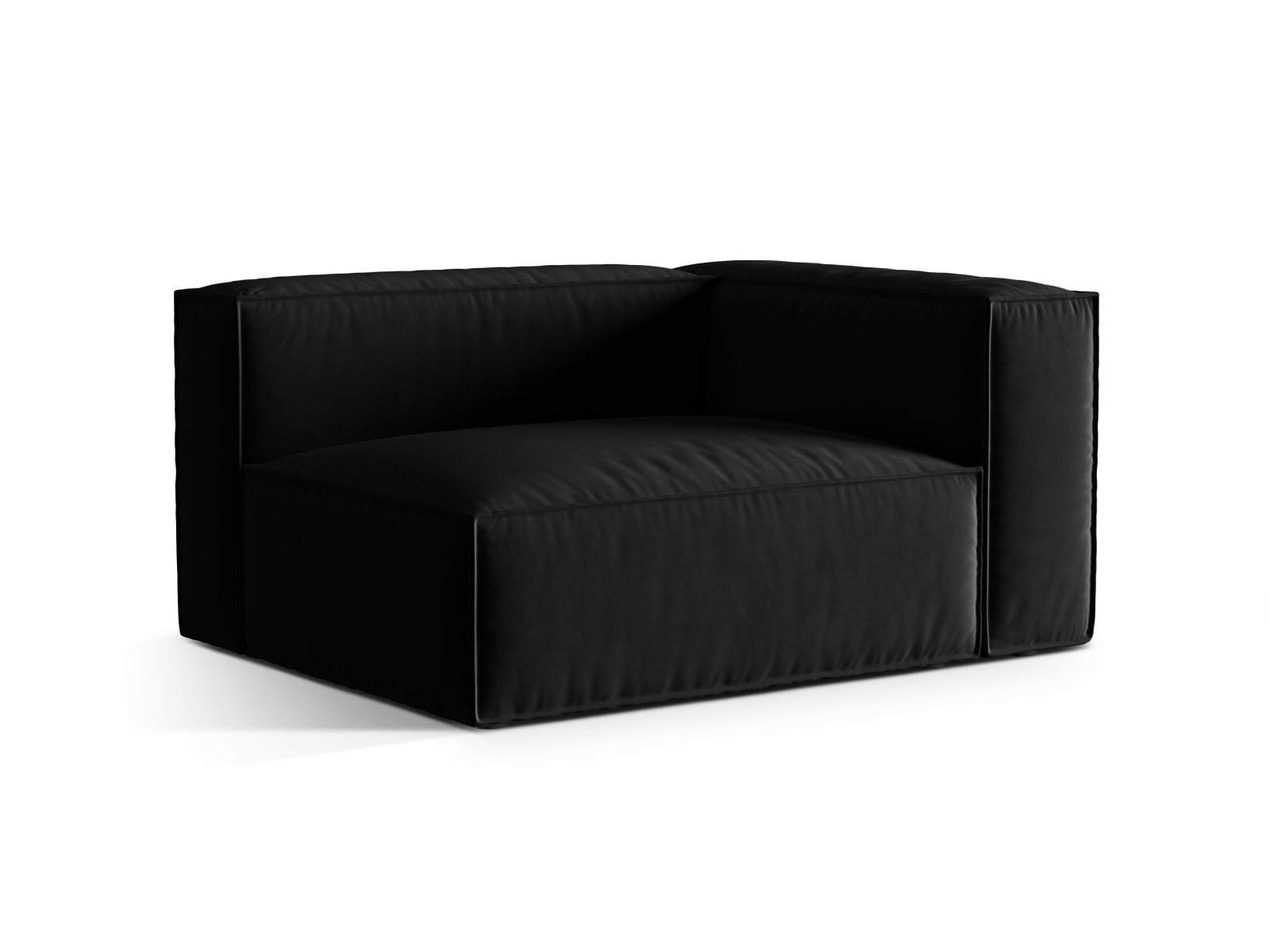 Velvet Right Modular Sofa, "Nuria", 2 Seats, 145x110x72