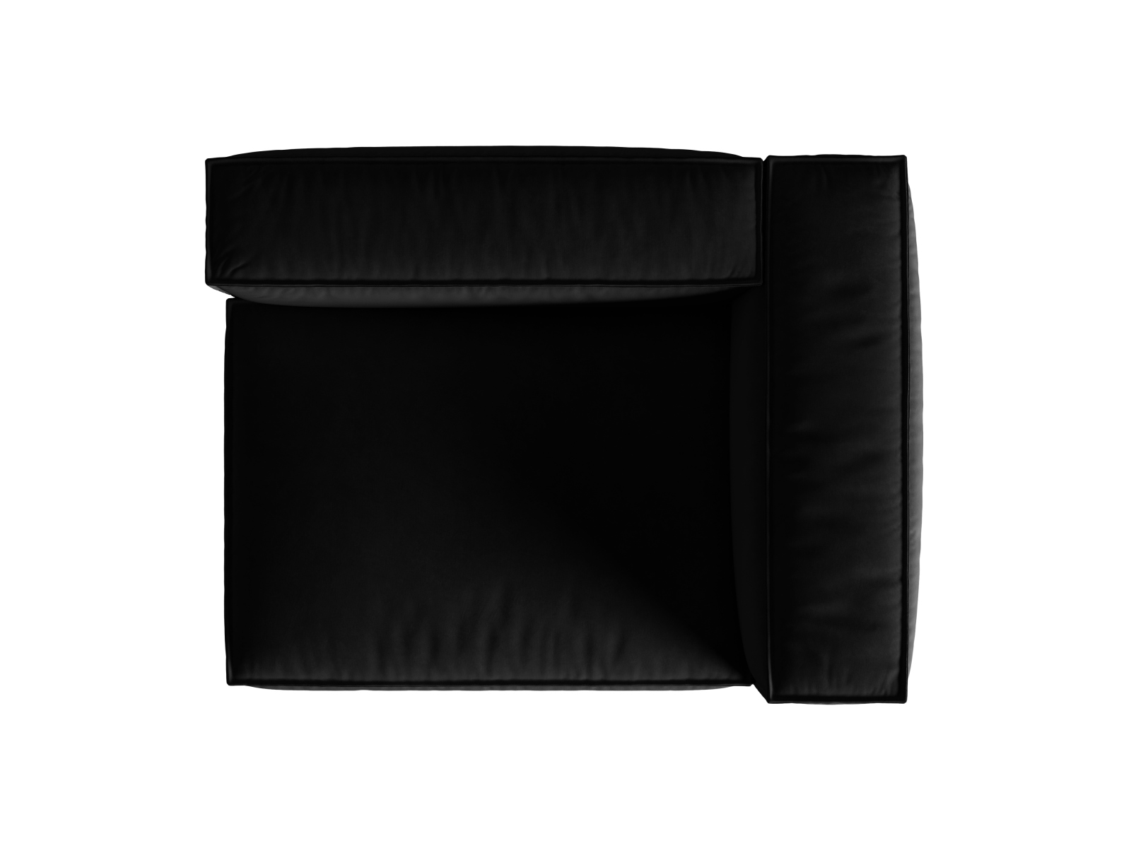 Velvet Right Modular Sofa, "Nuria", 2 Seats, 145x110x72