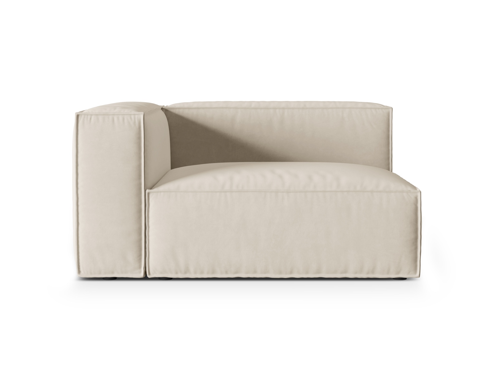 Velvet Left Modular Sofa, "Nuria", 2 Seats, 145x110x72