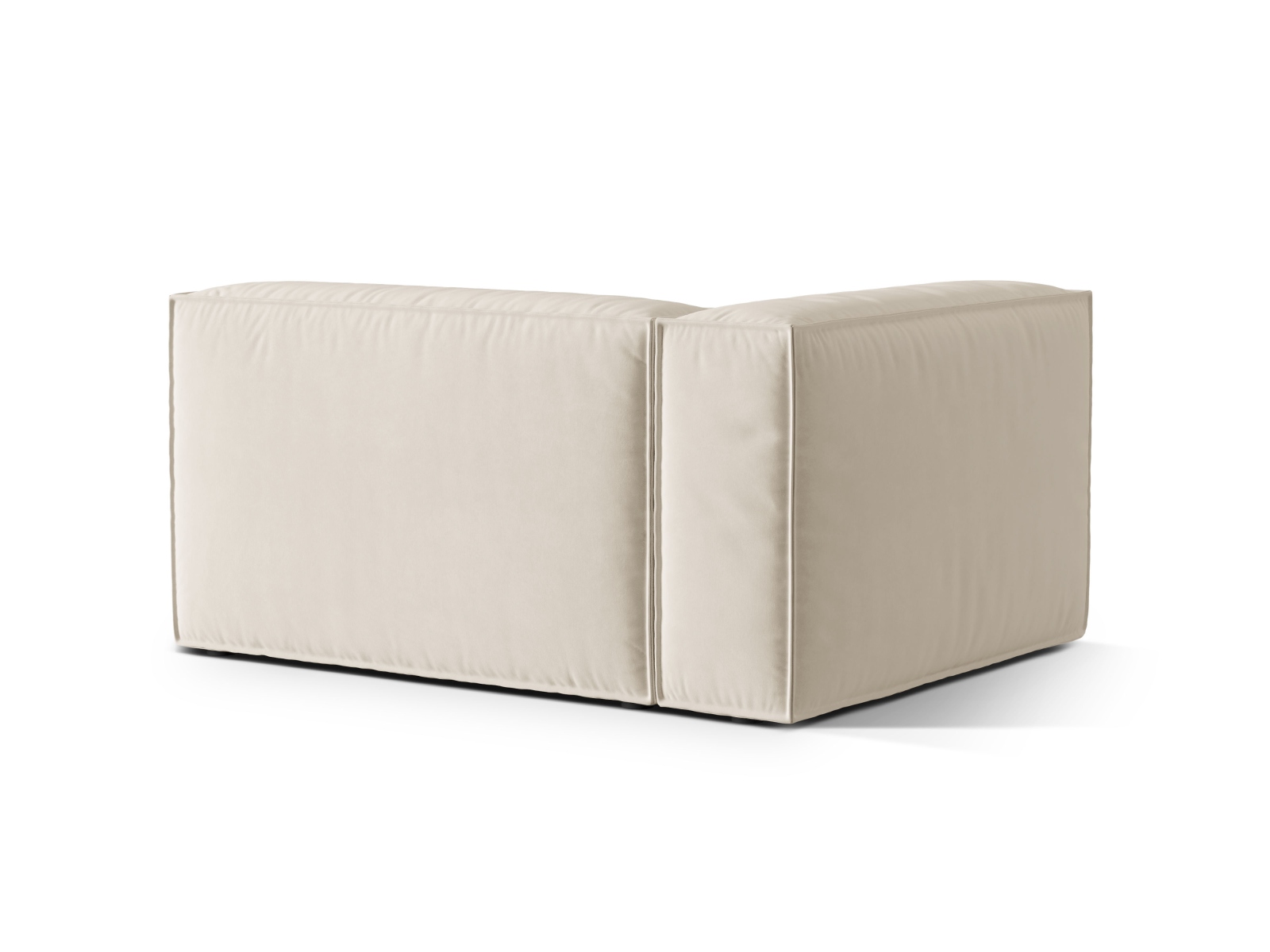 Velvet Left Modular Sofa, "Nuria", 2 Seats, 145x110x72
