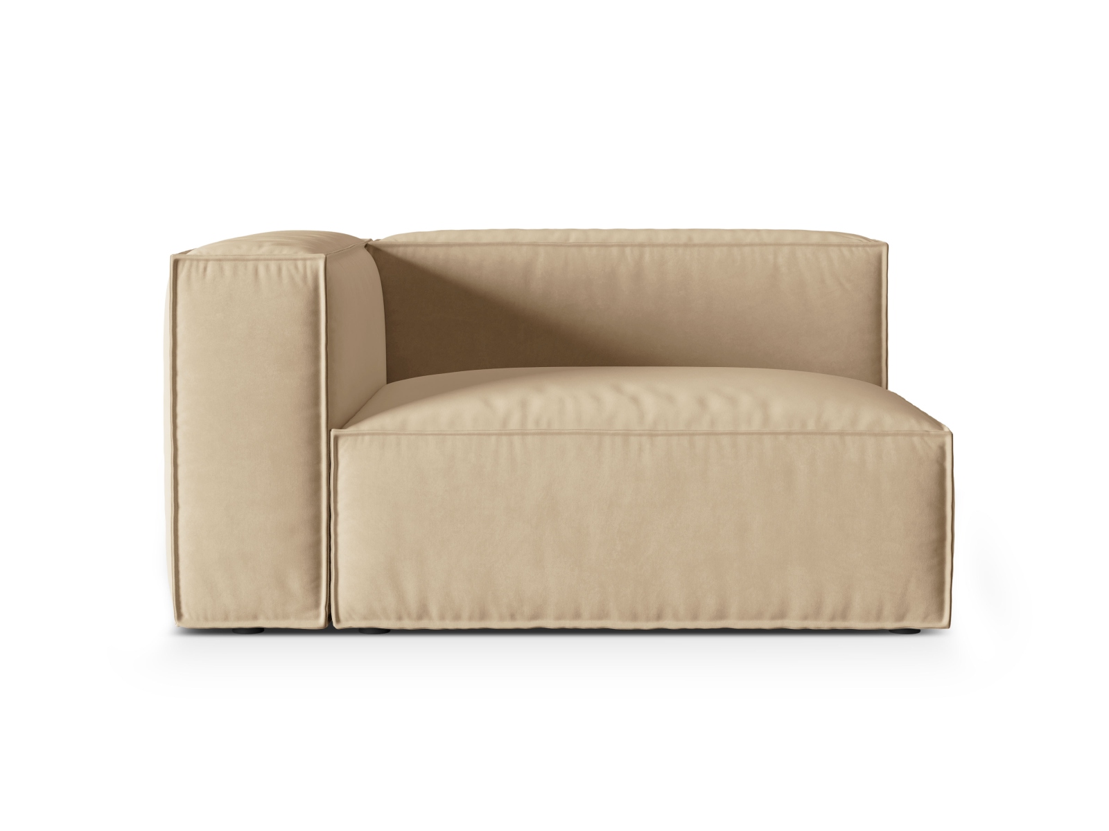 Velvet Left Modular Sofa, "Nuria", 2 Seats, 145x110x72
