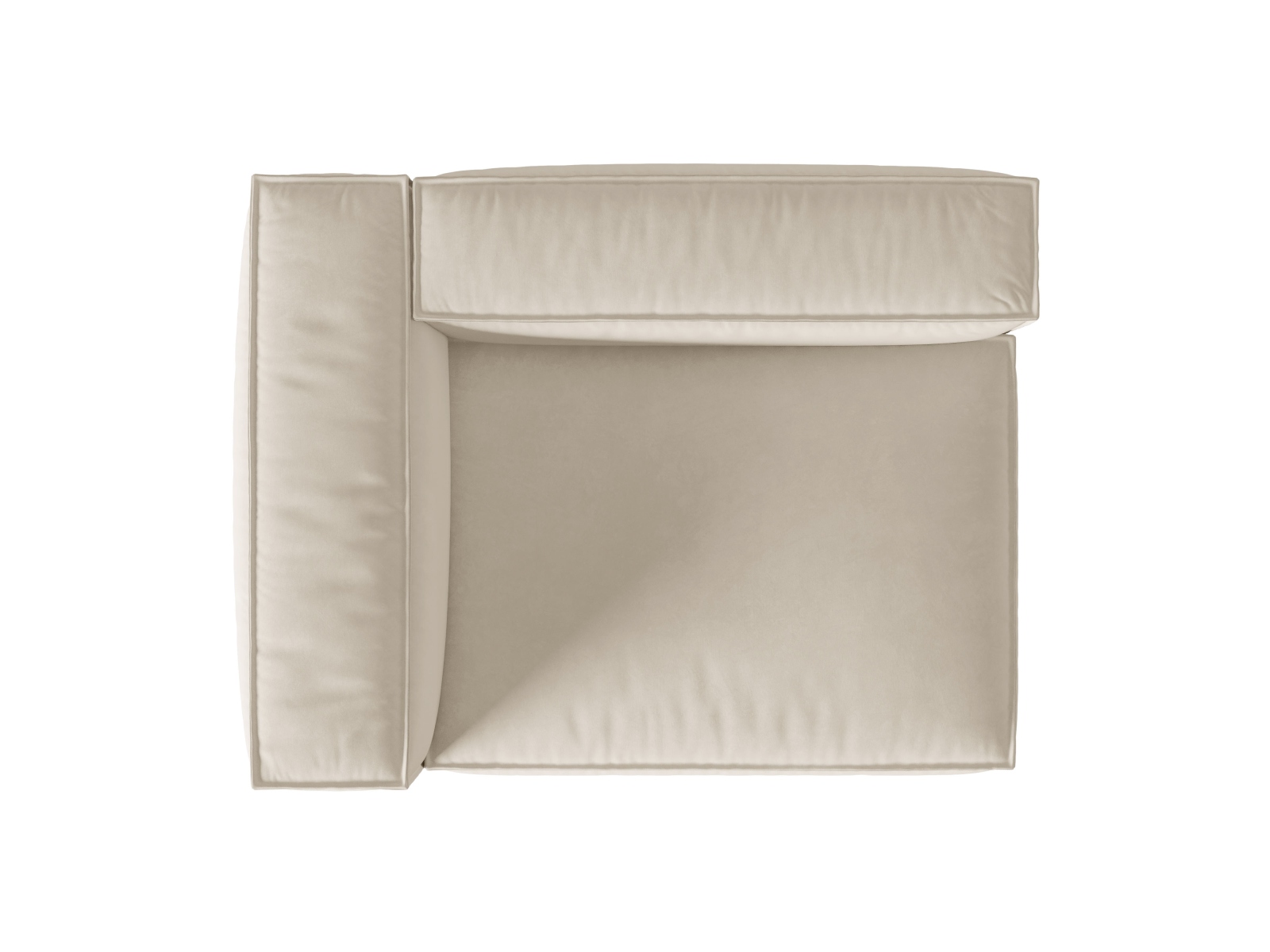 Velvet Left Modular Sofa, "Nuria", 2 Seats, 145x110x72