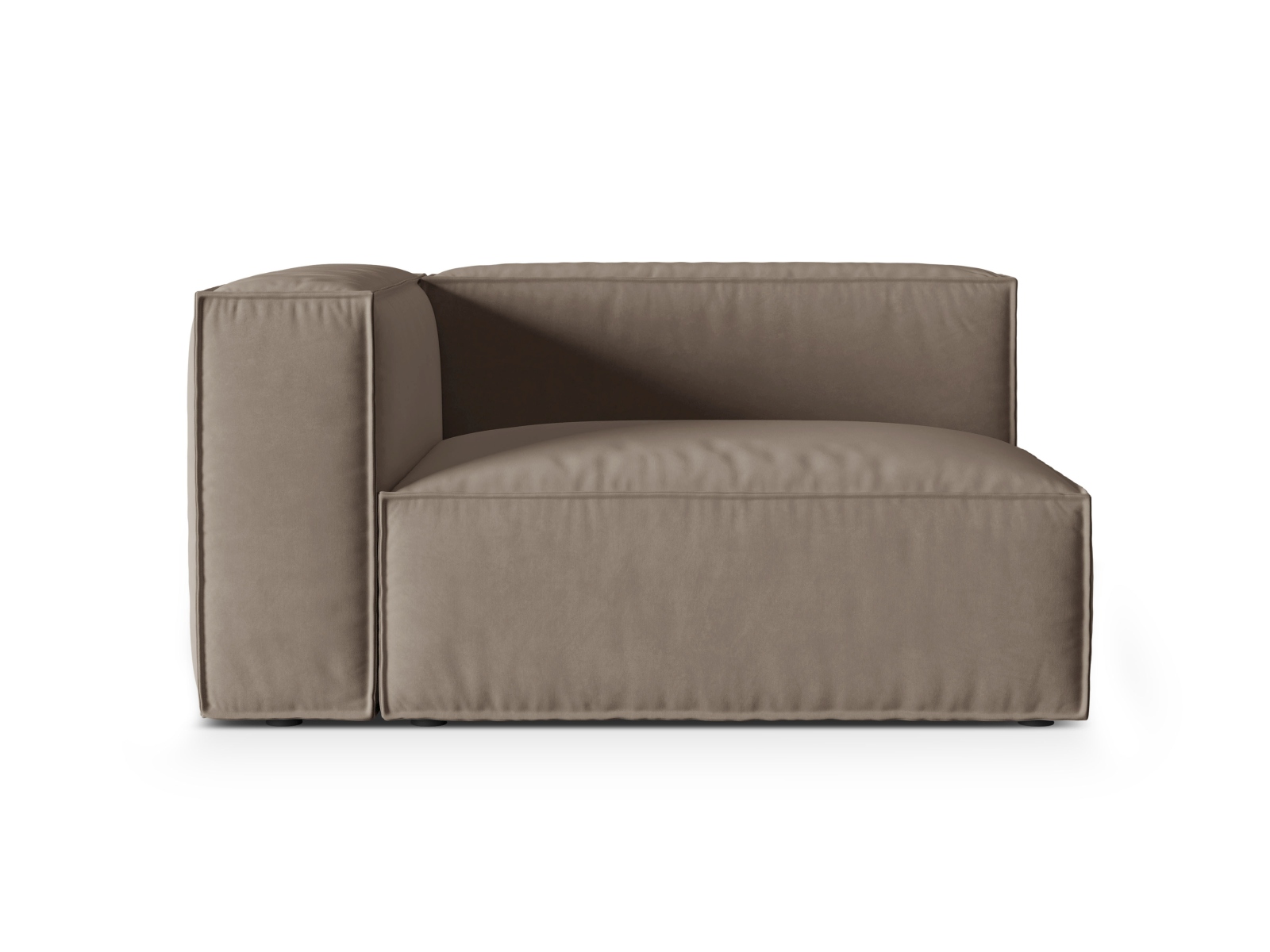 Velvet Left Modular Sofa, "Nuria", 2 Seats, 145x110x72