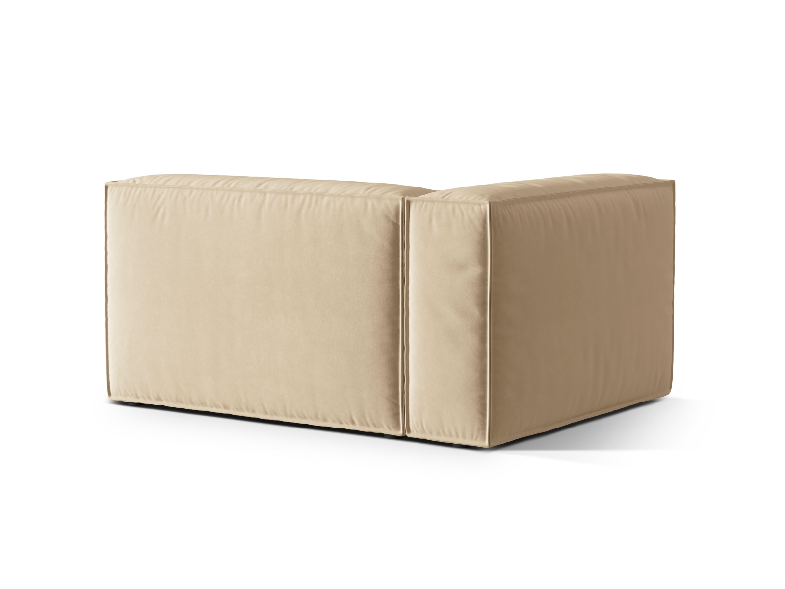 Velvet Left Modular Sofa, "Nuria", 2 Seats, 145x110x72
