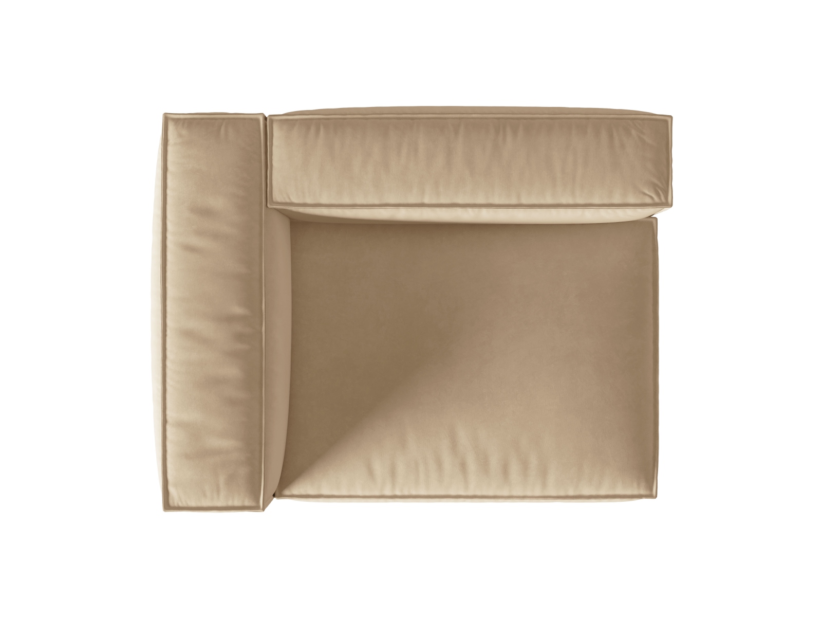 Velvet Left Modular Sofa, "Nuria", 2 Seats, 145x110x72