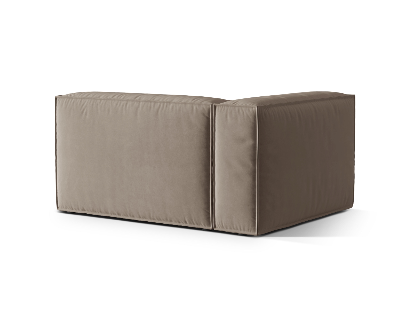 Velvet Left Modular Sofa, "Nuria", 2 Seats, 145x110x72