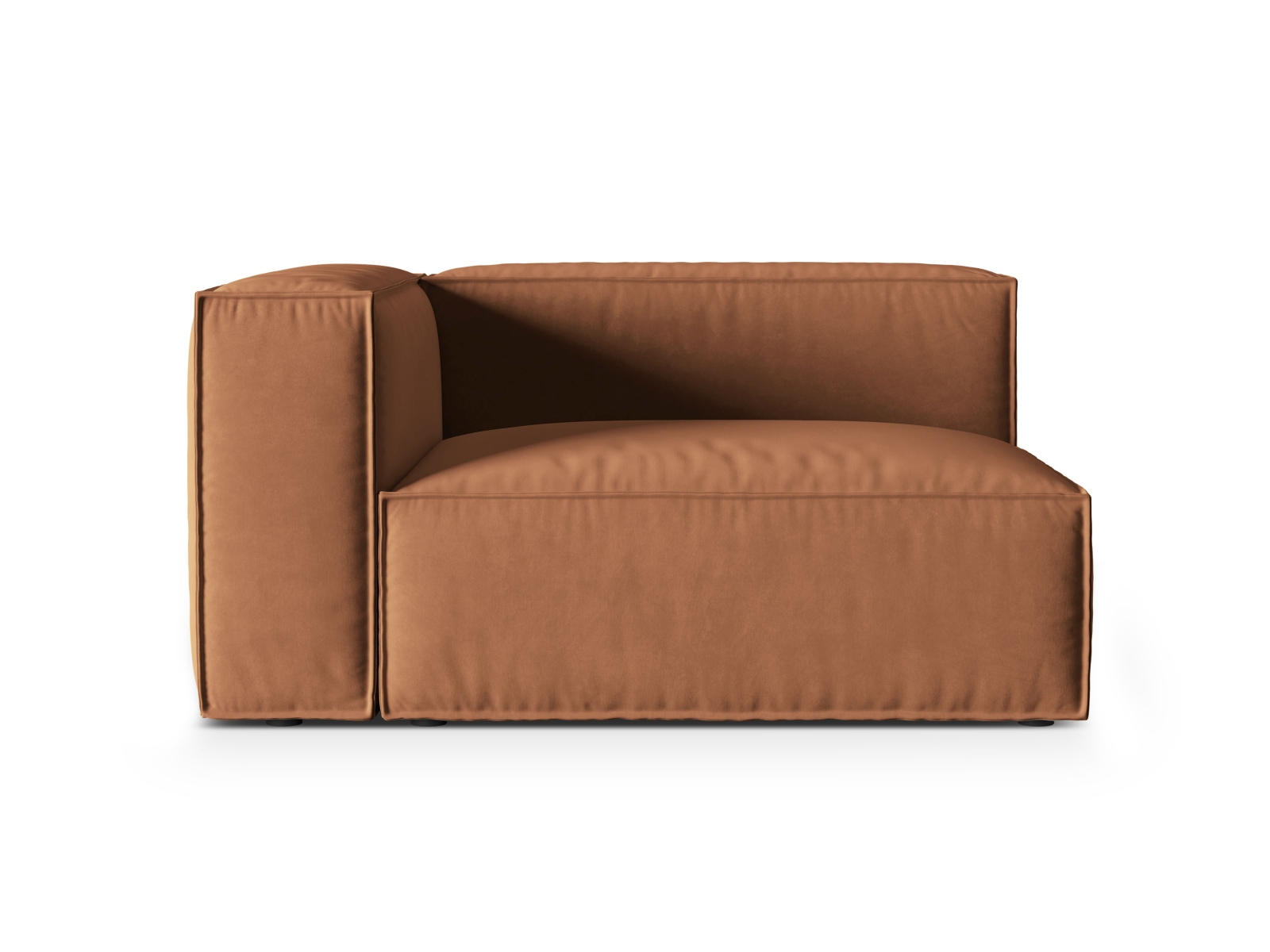 Velvet Left Modular Sofa, "Nuria", 2 Seats, 145x110x72
