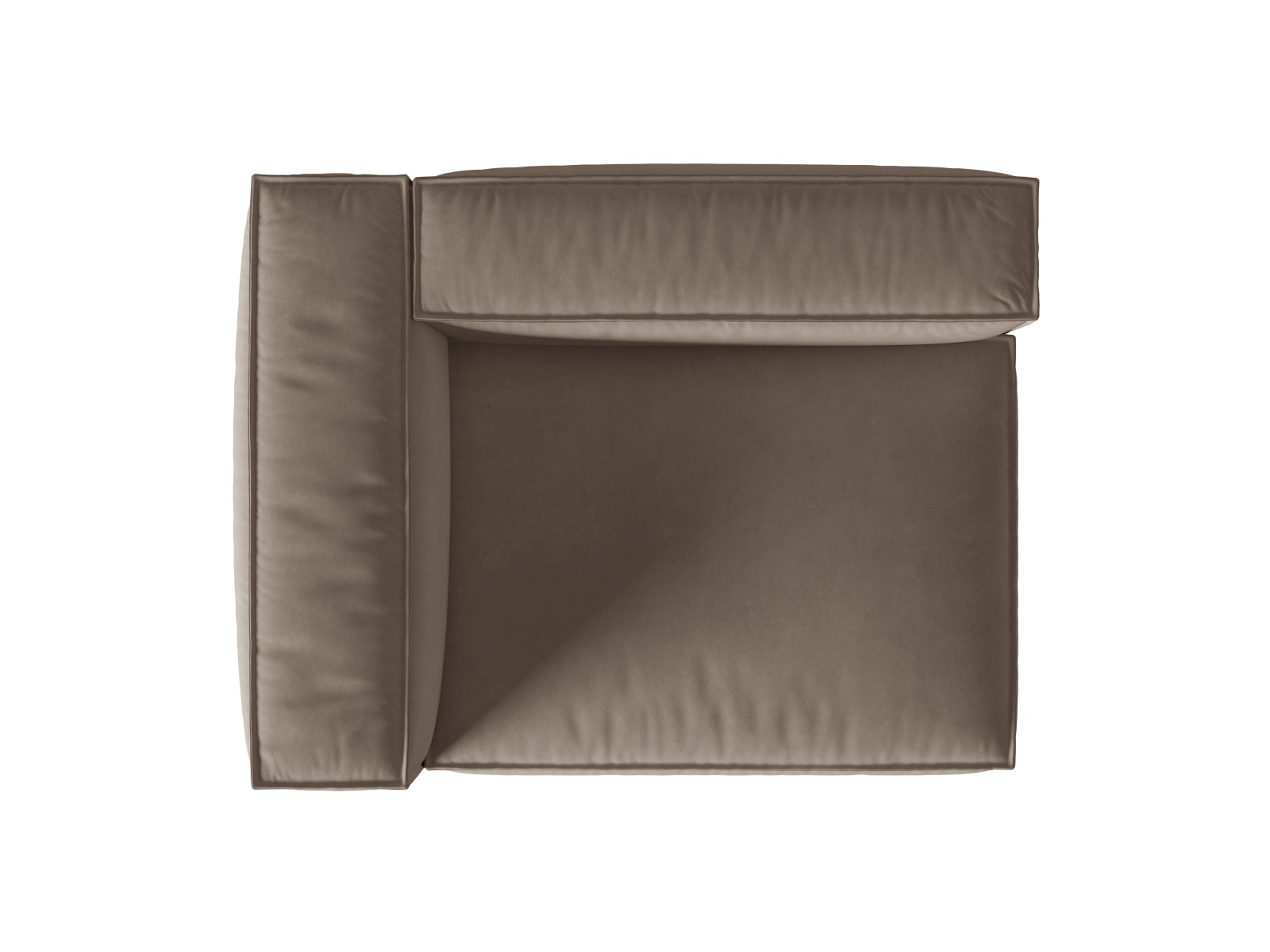Velvet Left Modular Sofa, "Nuria", 2 Seats, 145x110x72